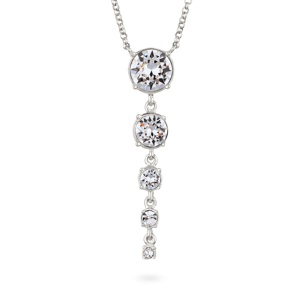 Silber - Elli PREMIUM | Halskette | Mit Kristallen von Swarovski® (Weiß) | 925 Sterling Silber