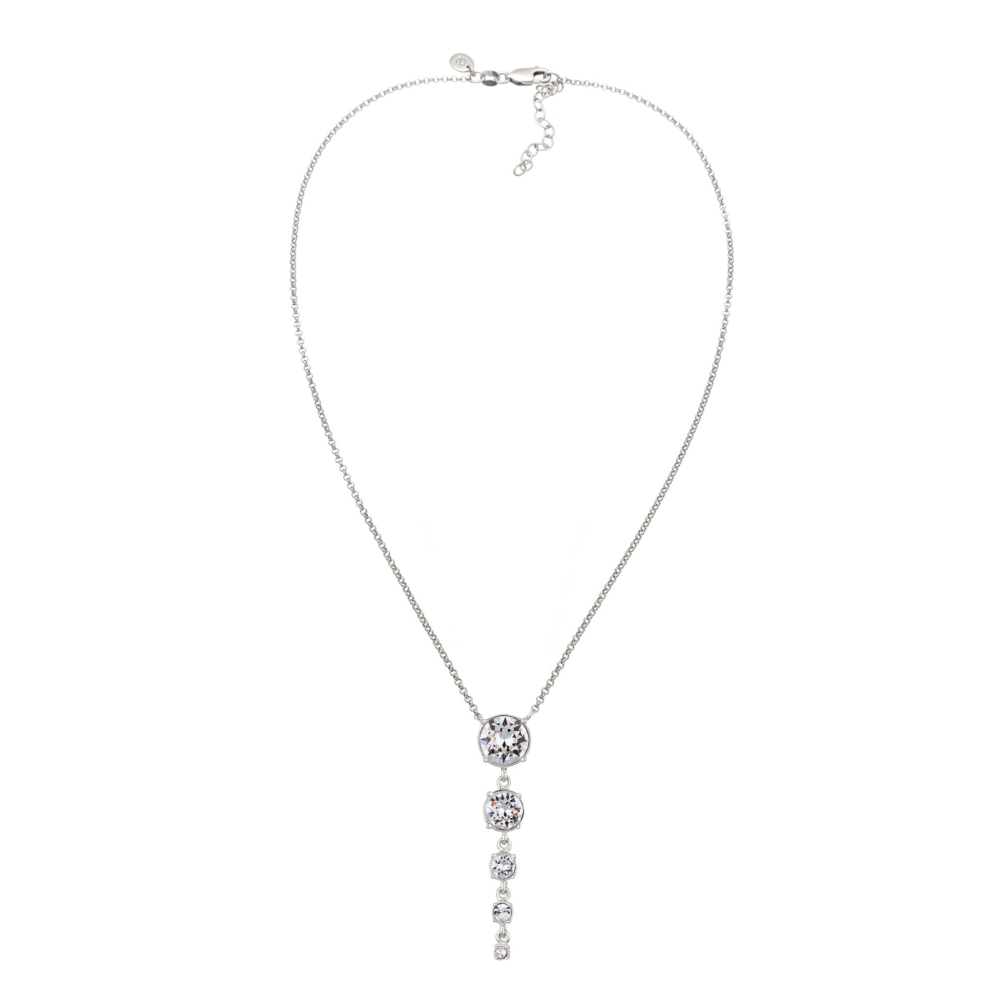 Silber - Elli PREMIUM | Halskette | Mit Kristallen von Swarovski® (Weiß) | 925 Sterling Silber