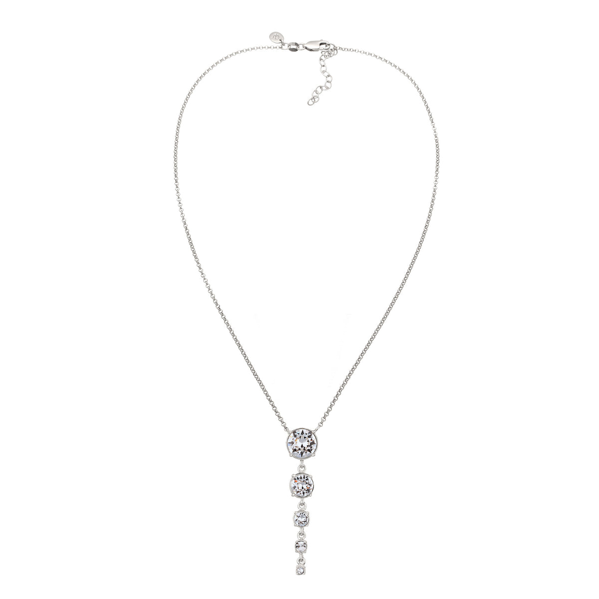 Silber - Elli PREMIUM | Halskette | Mit Kristallen von Swarovski® (Weiß) | 925 Sterling Silber