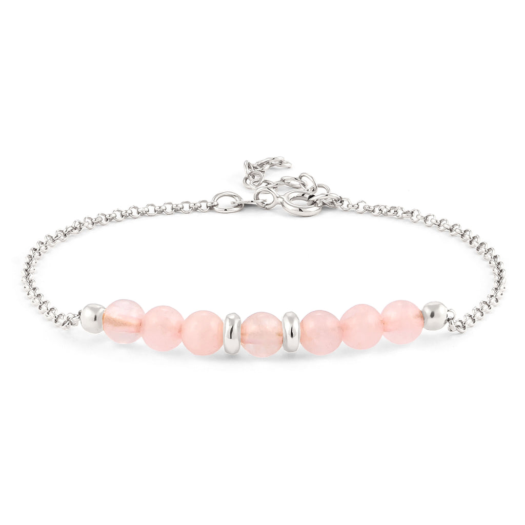 Silber - Elli | Armband Beads | Quarz (Rosé) | 925 Sterling Silber