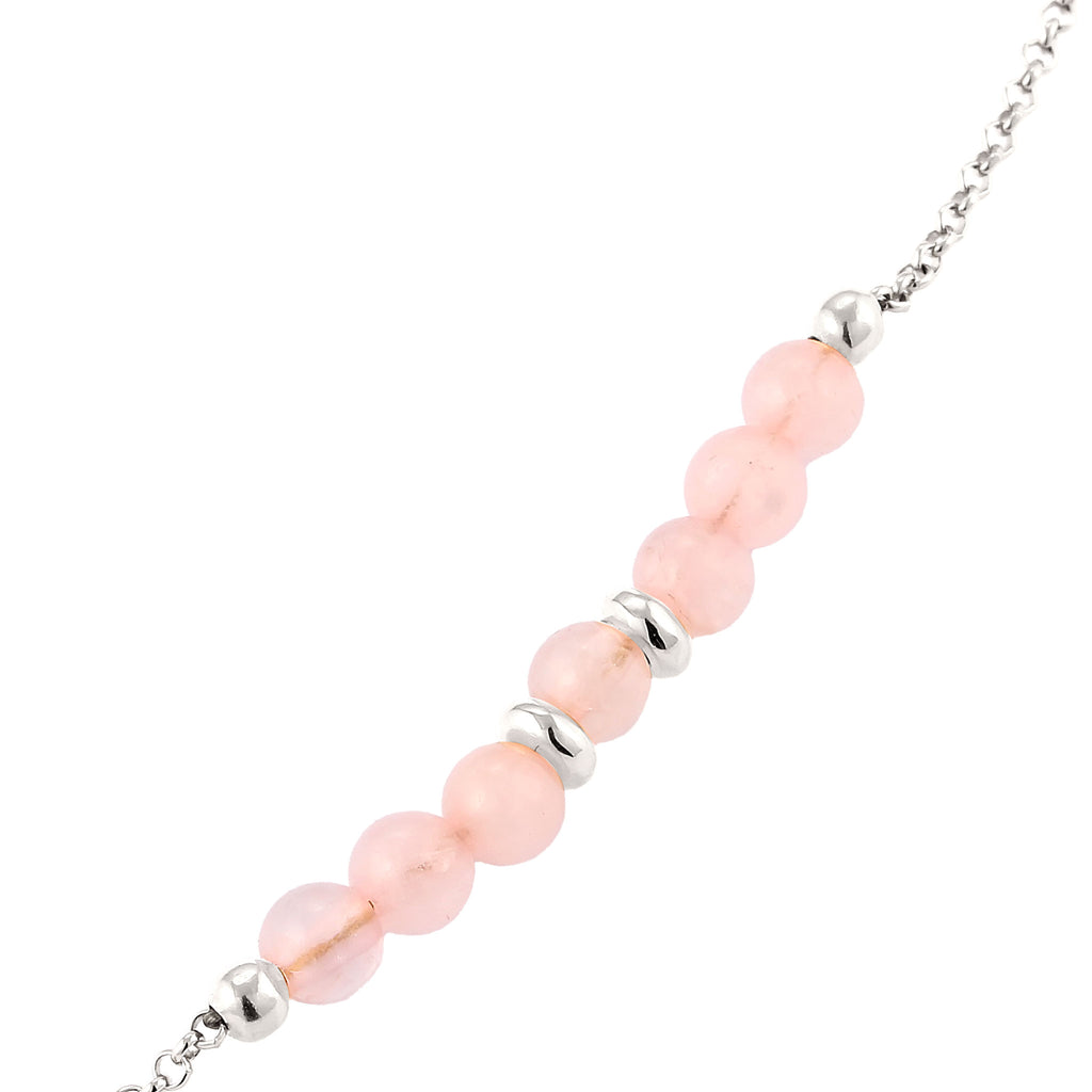 Silber - Elli | Armband Beads | Quarz (Rosé) | 925 Sterling Silber