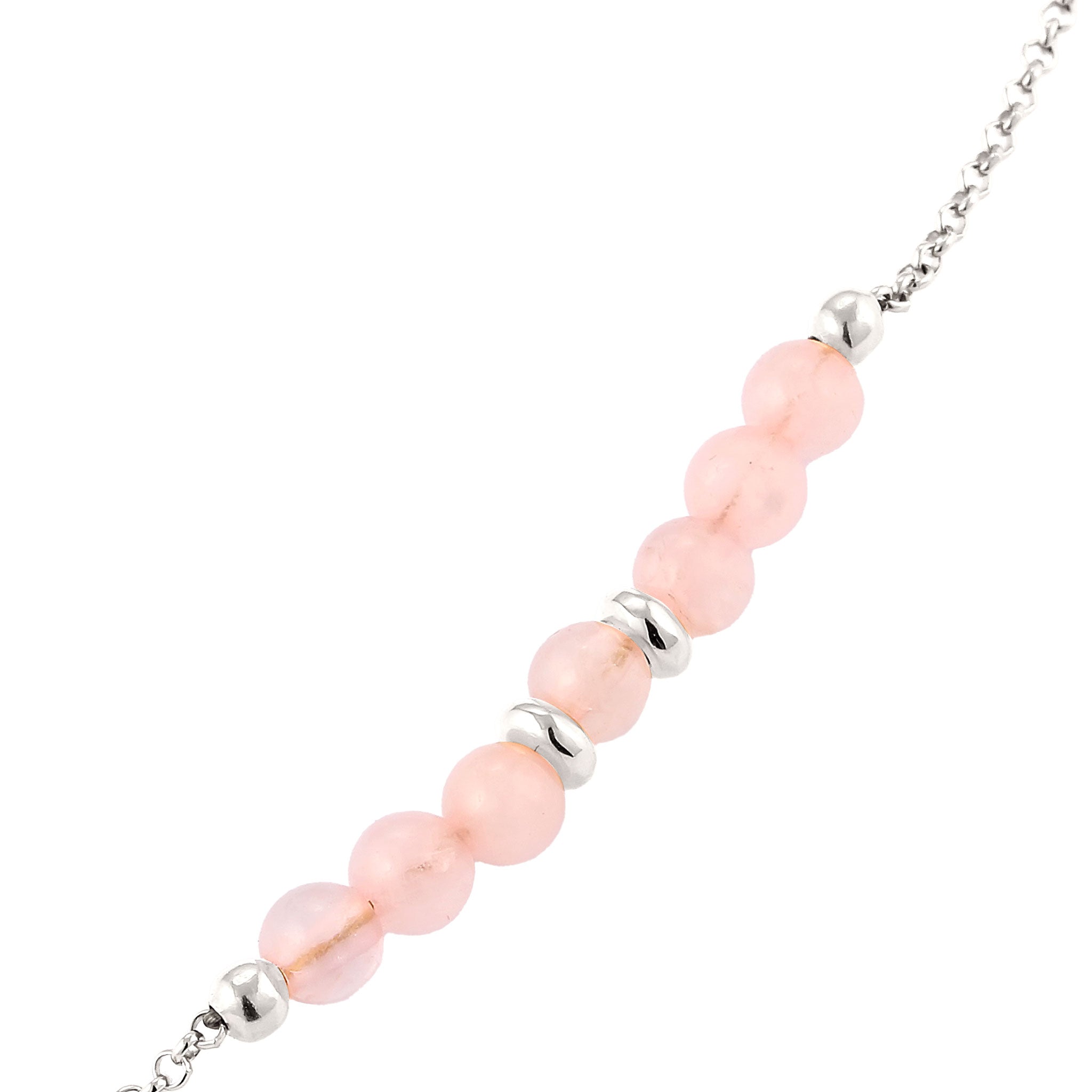 Silber - Elli | Armband Beads | Quarz (Rosé) | 925 Sterling Silber