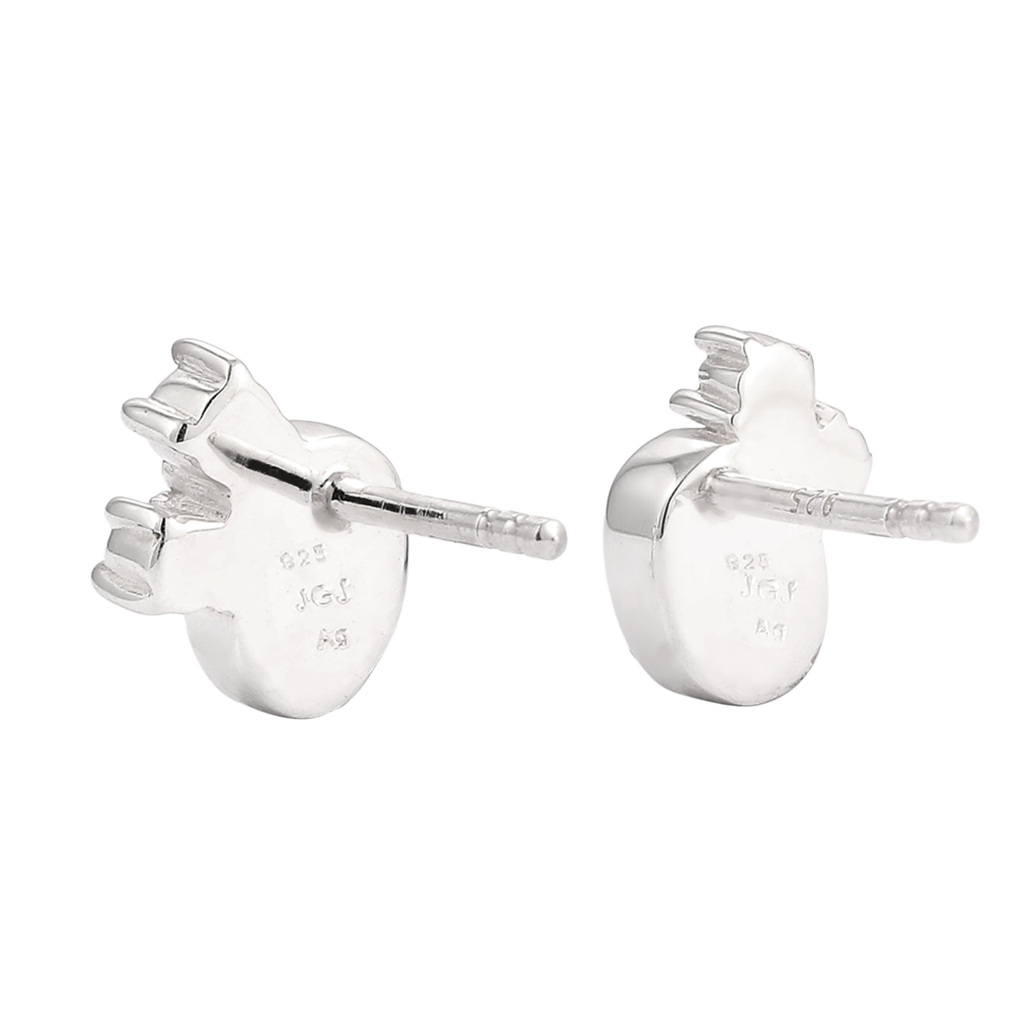 Silber - Elli | Ohrstecker Oval | Mit Kristallen von Swarovski® (Grau & Weiß) | 925 Sterling Silber