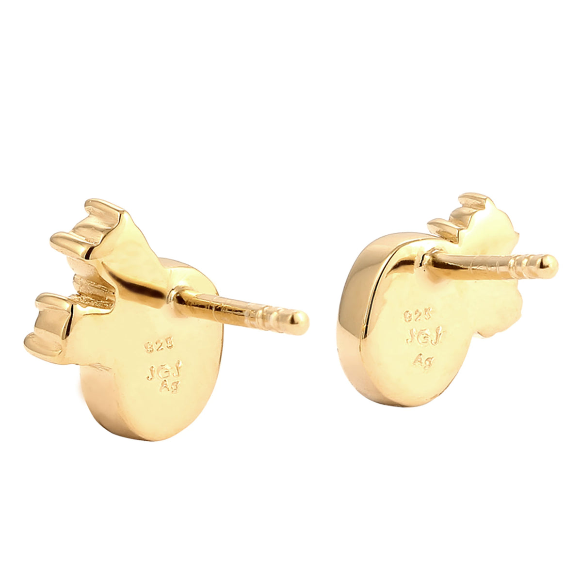 Gold - Elli | Ohrstecker Oval | Mit Kristalle von Swarovski® (Pink & Weiß) | 925 Sterling Silber vergoldet