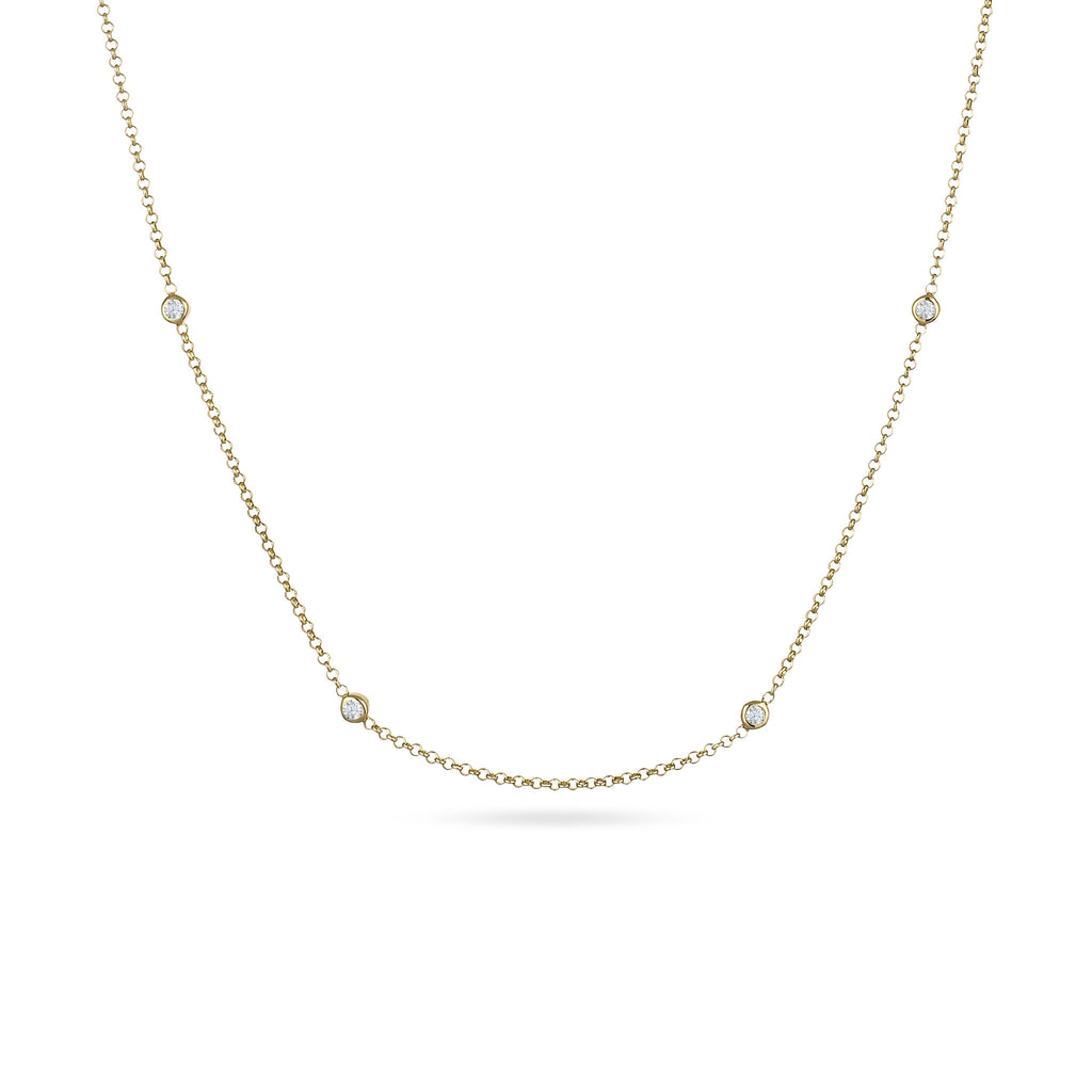 Gold - Elli DIAMONDS | Halskette | Laborgezüchtete Diamanten (Weiß, 0.035 ct) | 375 Gelbgold