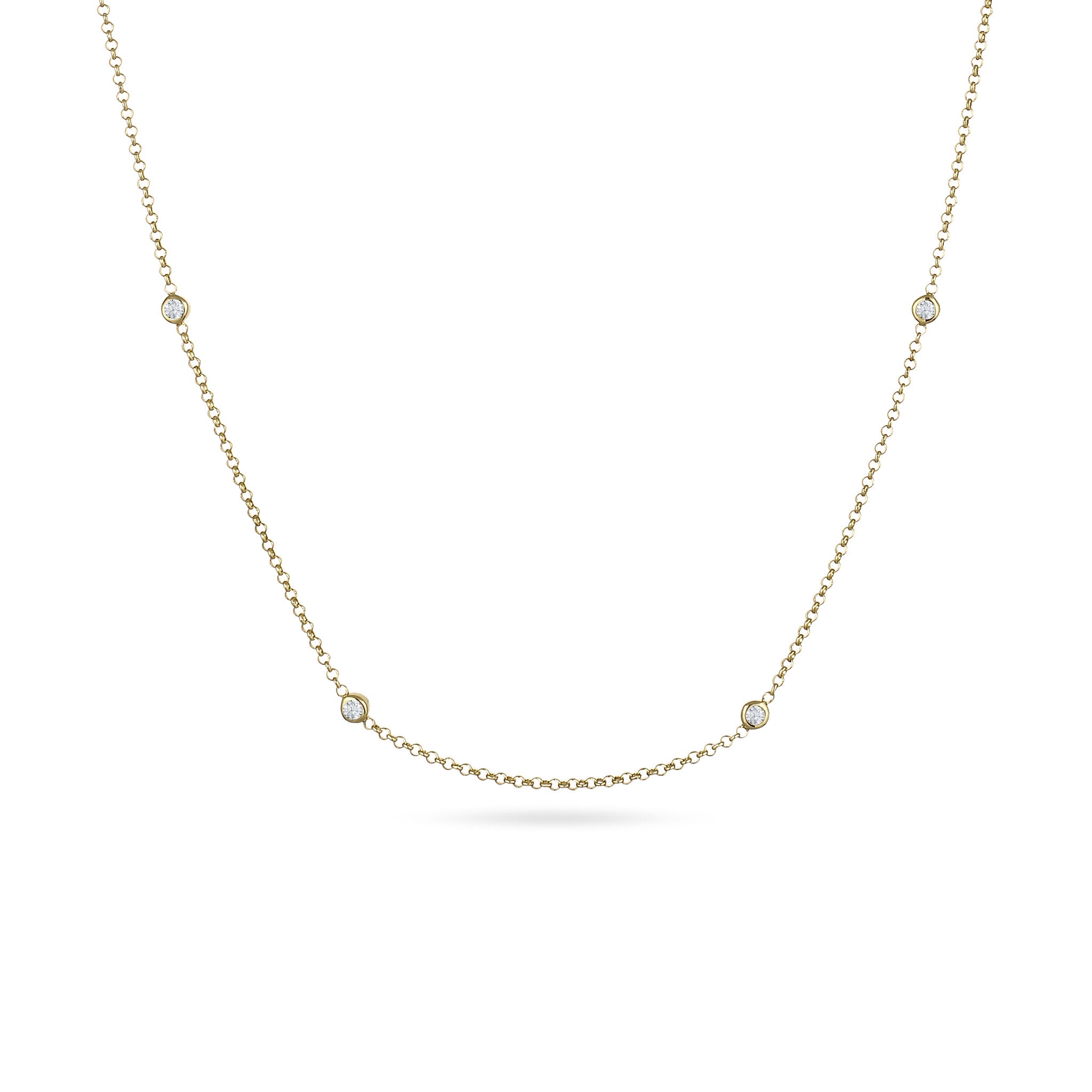 Gold - Elli DIAMONDS | Halskette | Laborgezüchtete Diamanten (Weiß, 0.035 ct) | 375 Gelbgold