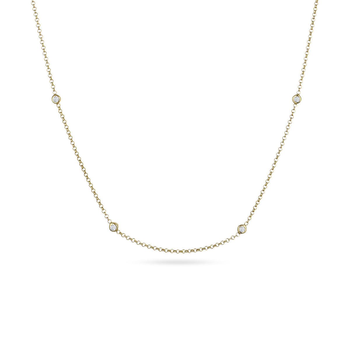 Gold - Elli DIAMONDS | Halskette | Laborgezüchtete Diamanten (Weiß, 0.035 ct) | 375 Gelbgold