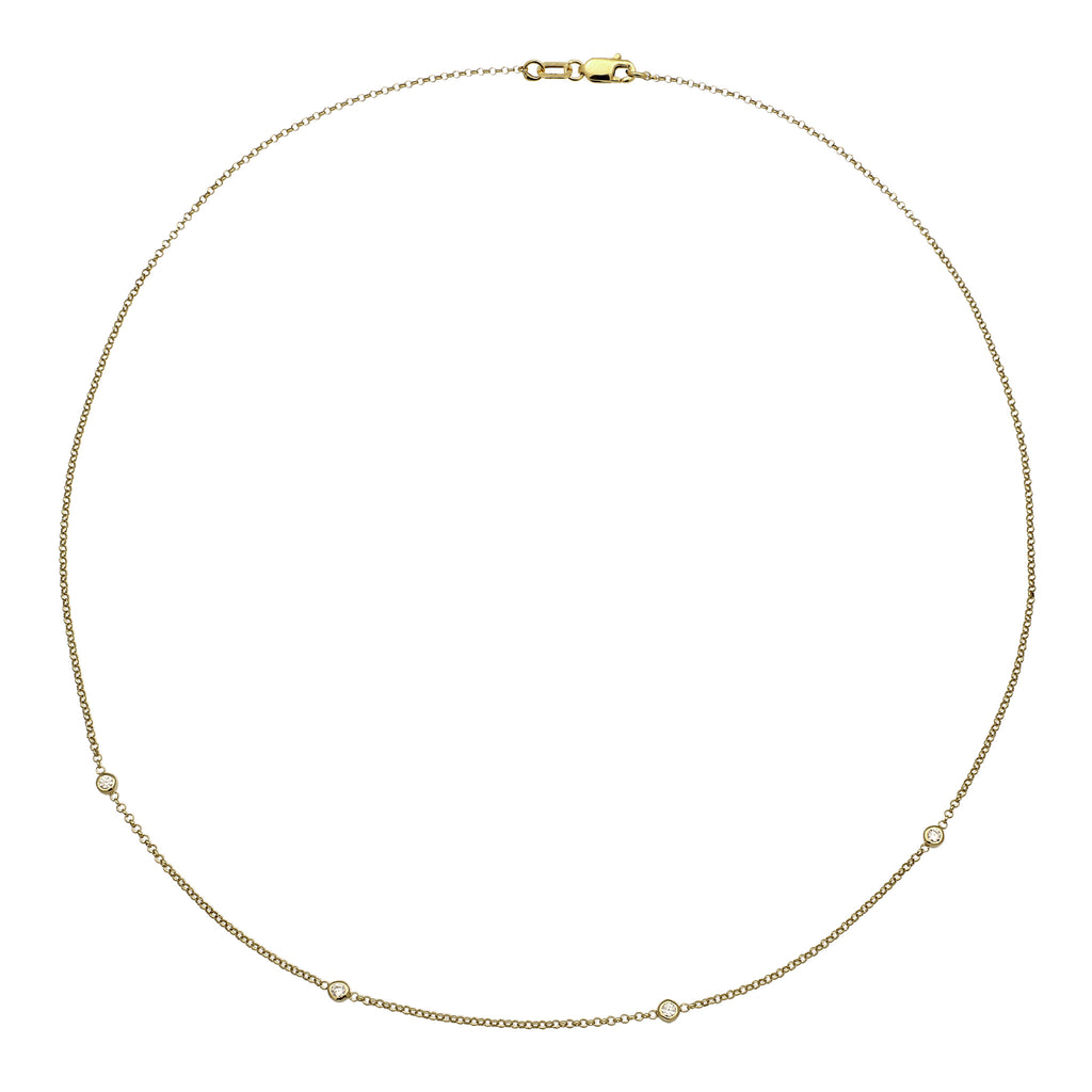 Gold - Elli DIAMONDS | Halskette | Laborgezüchtete Diamanten (Weiß, 0.035 ct) | 375 Gelbgold