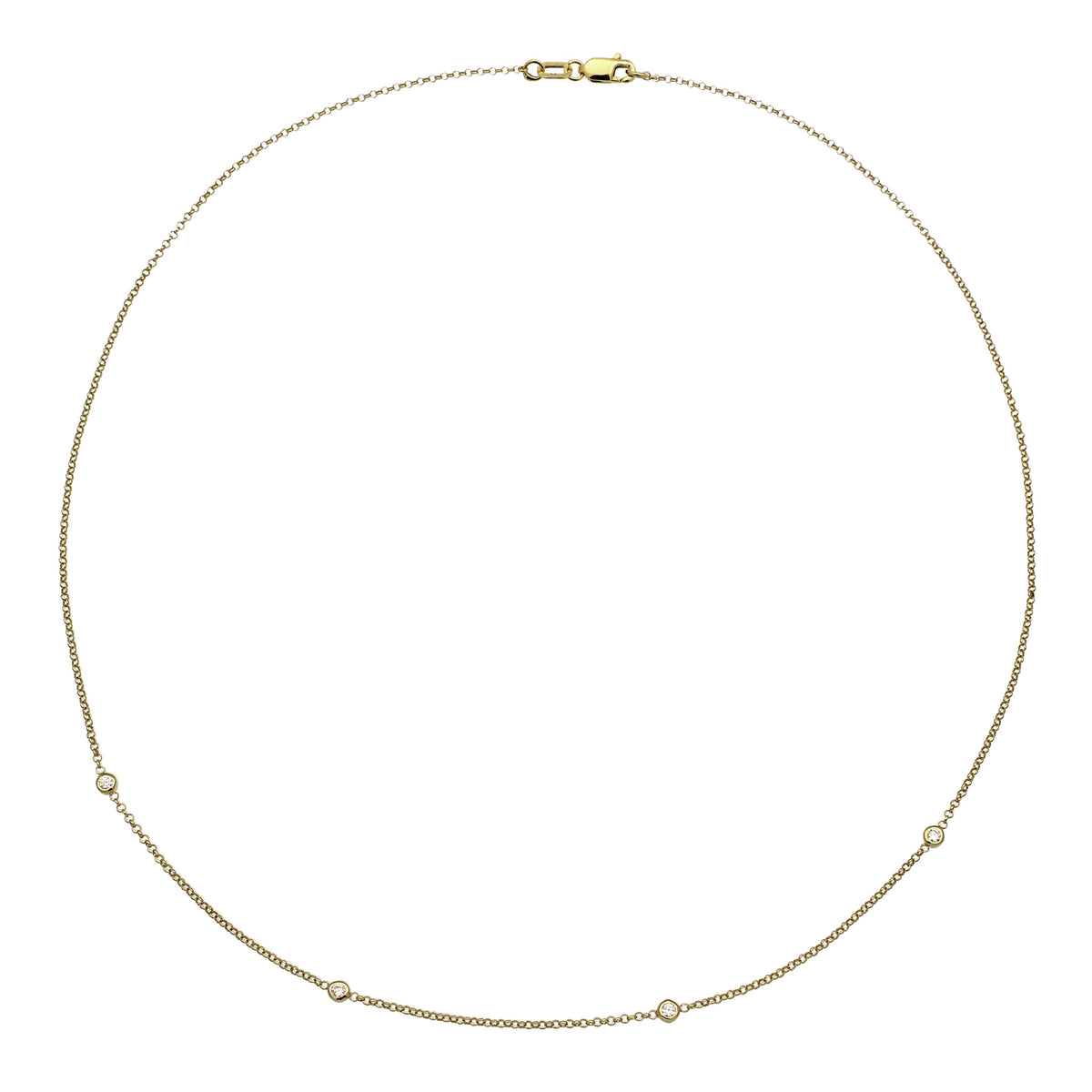 Gold - Elli DIAMONDS | Halskette | Laborgezüchtete Diamanten (Weiß, 0.035 ct) | 375 Gelbgold
