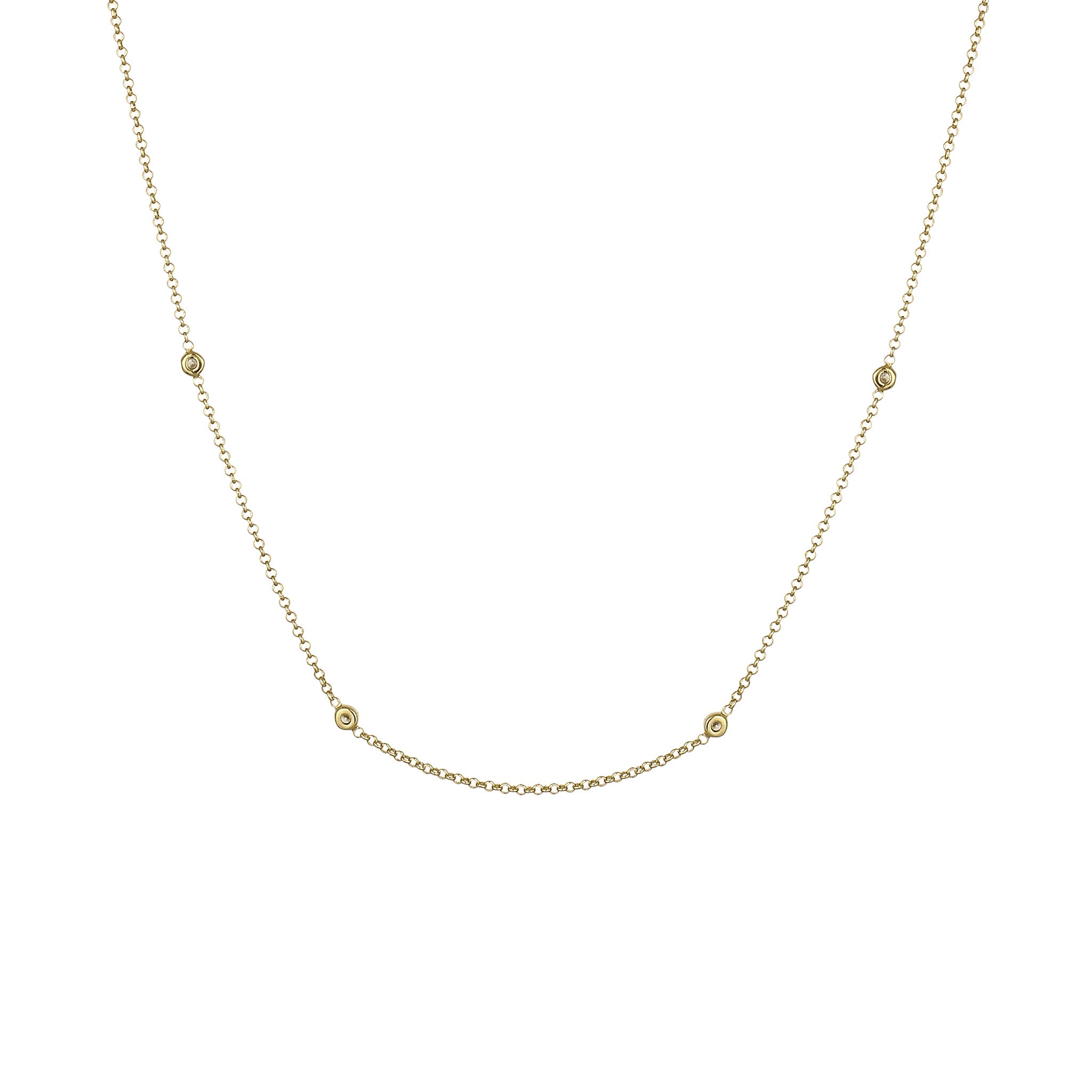 Gold - Elli DIAMONDS | Halskette | Laborgezüchtete Diamanten (Weiß, 0.035 ct) | 375 Gelbgold