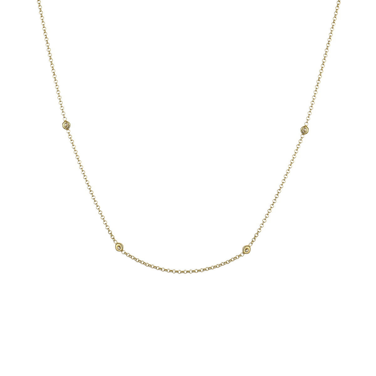 Gold - Elli DIAMONDS | Halskette | Laborgezüchtete Diamanten (Weiß, 0.035 ct) | 375 Gelbgold