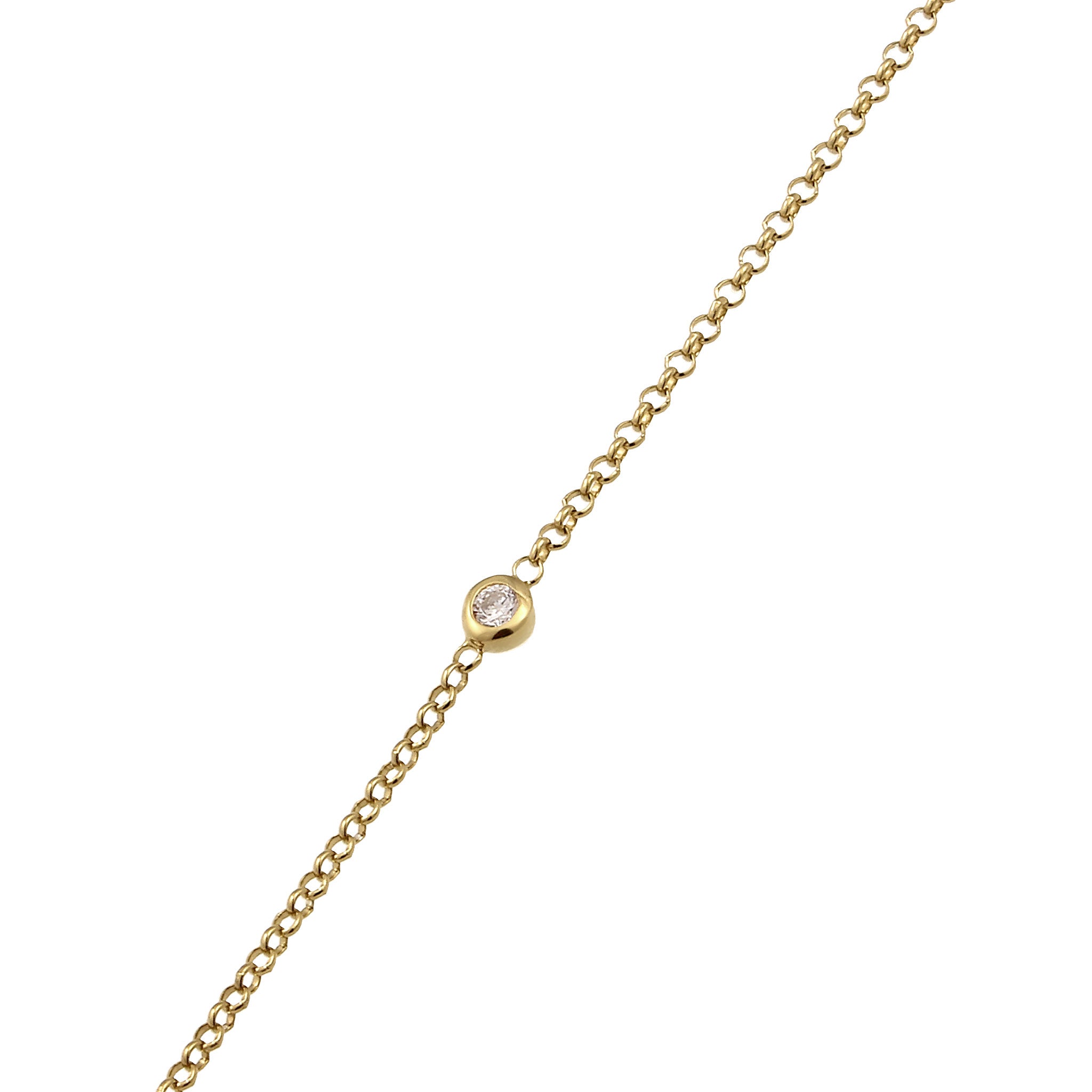 Gold - Elli DIAMONDS | Halskette | Laborgezüchtete Diamanten (Weiß, 0.035 ct) | 375 Gelbgold