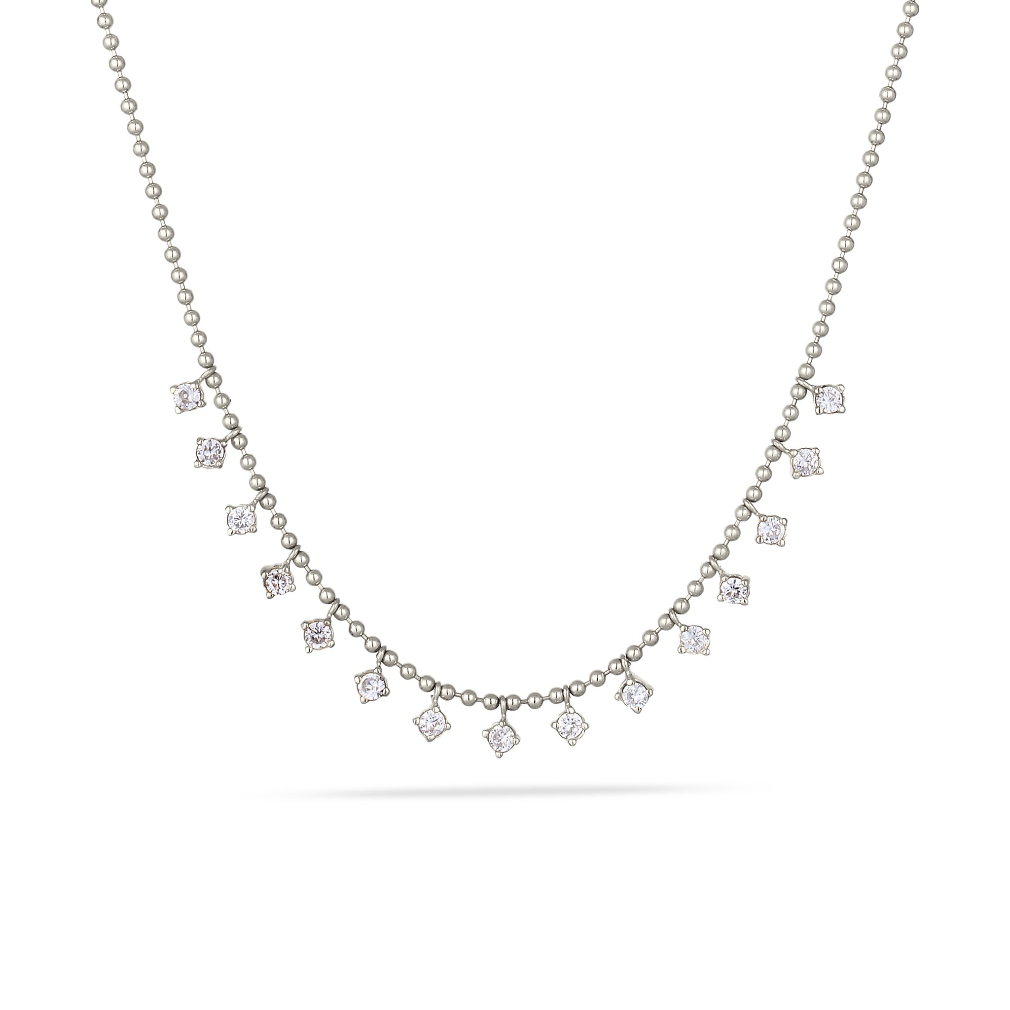 Silber - Elli PREMIUM | Kugel-Halskette | Zirkonia (Weiß) | 925 Sterling Silber