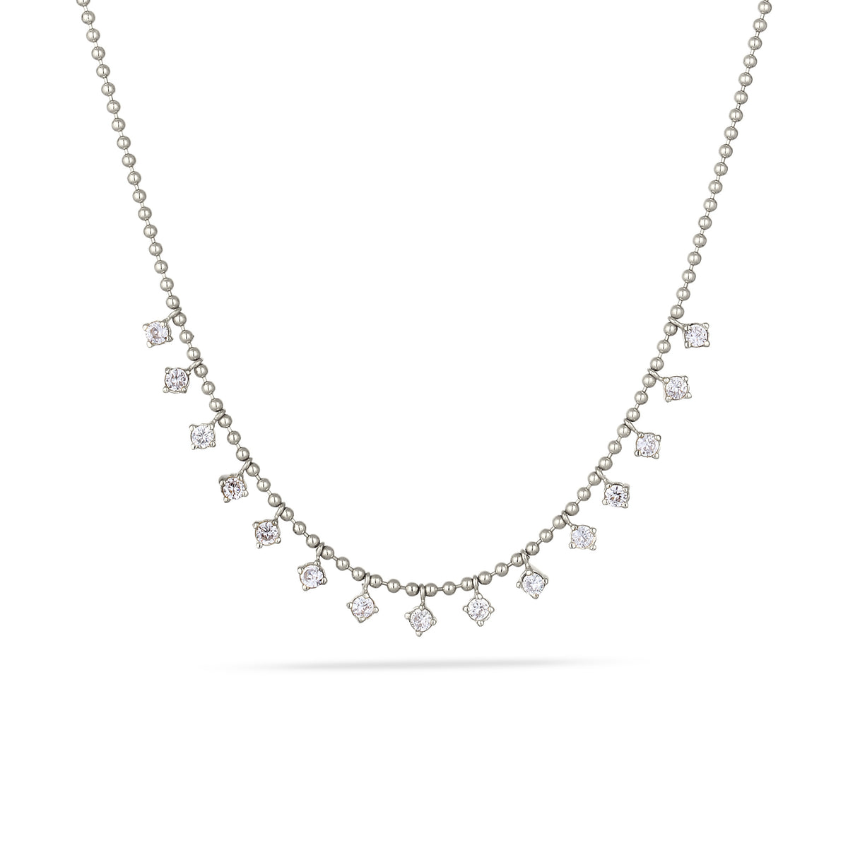 Silber - Elli PREMIUM | Kugel-Halskette | Zirkonia (Weiß) | 925 Sterling Silber