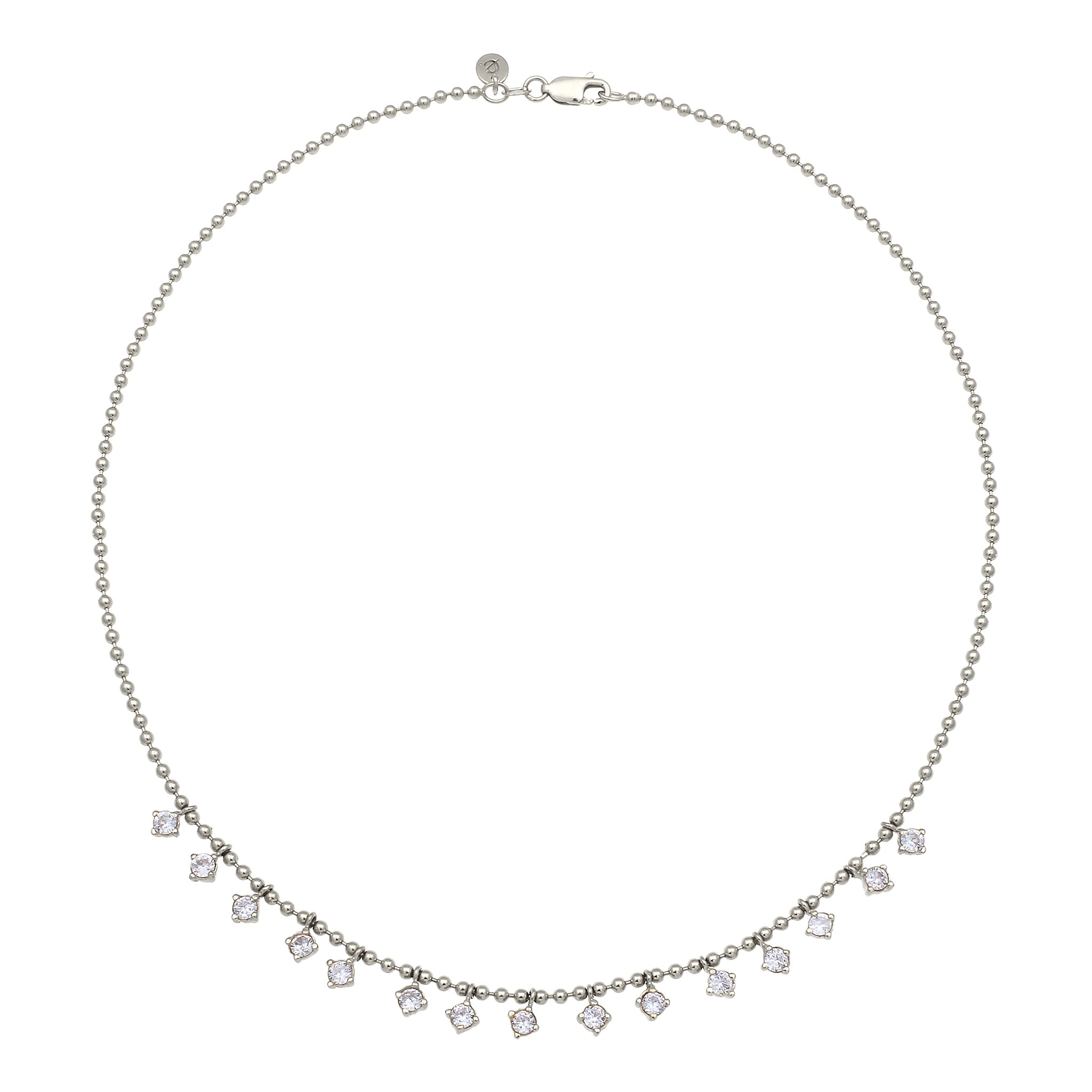 Silber - Elli PREMIUM | Kugel-Halskette | Zirkonia (Weiß) | 925 Sterling Silber