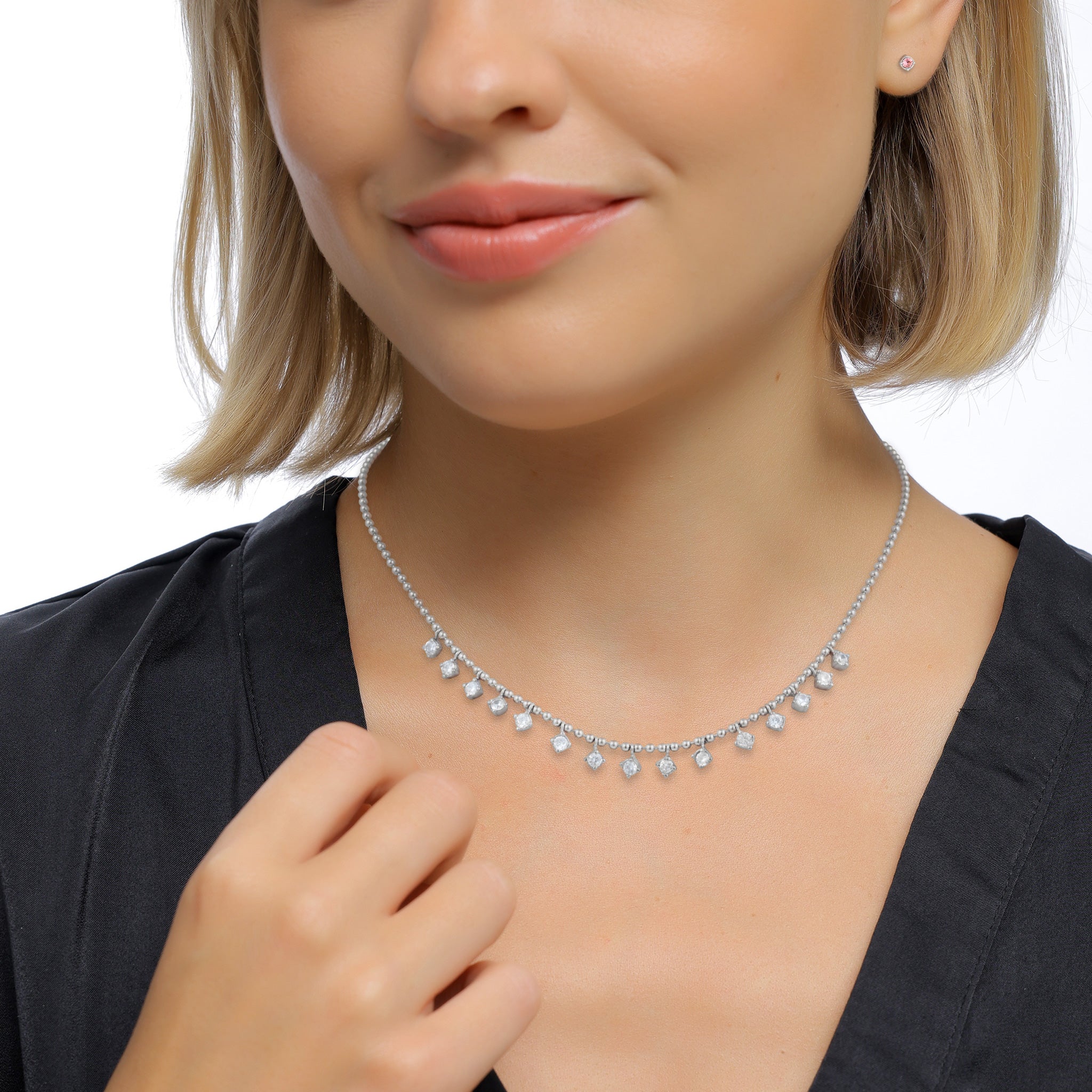 Silber - Elli PREMIUM | Kugel-Halskette | Zirkonia (Weiß) | 925 Sterling Silber