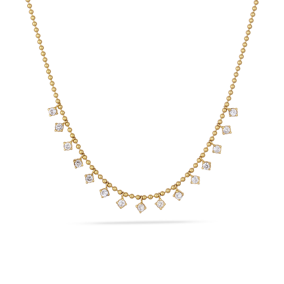 Gold - Elli PREMIUM | Kugel-Halskette | Zirkonia (Weiß) | 925 Sterling Silber vergoldet