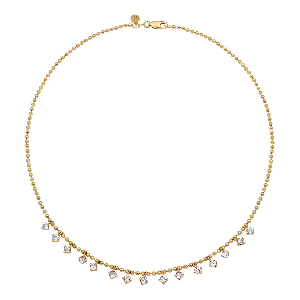 Gold - Elli PREMIUM | Kugel-Halskette | Zirkonia (Weiß) | 925 Sterling Silber vergoldet