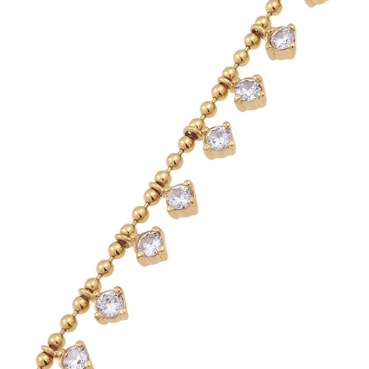 Gold - Elli PREMIUM | Kugel-Halskette | Zirkonia (Weiß) | 925 Sterling Silber vergoldet