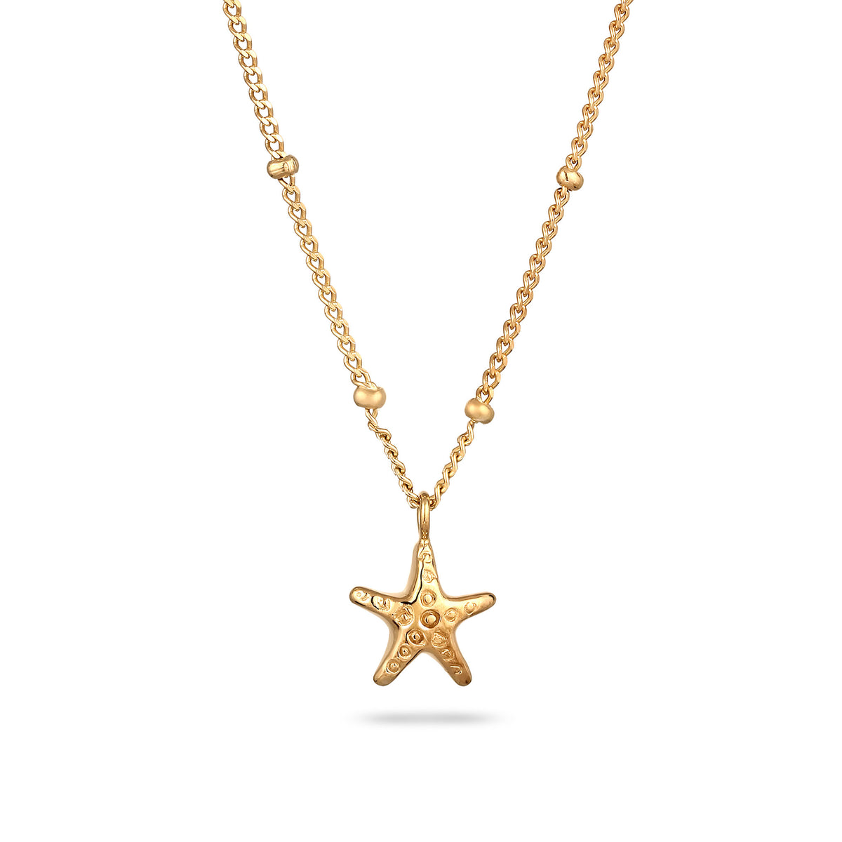 Gold - Elli | Halskette Seestern Anhänger | 925 Sterling Silber vergoldet