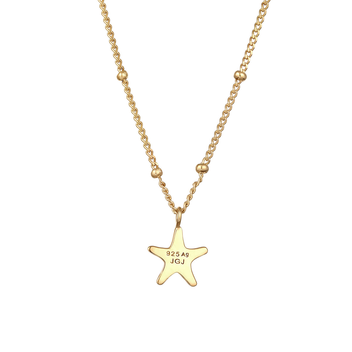 Gold - Elli | Halskette Seestern Anhänger | 925 Sterling Silber vergoldet