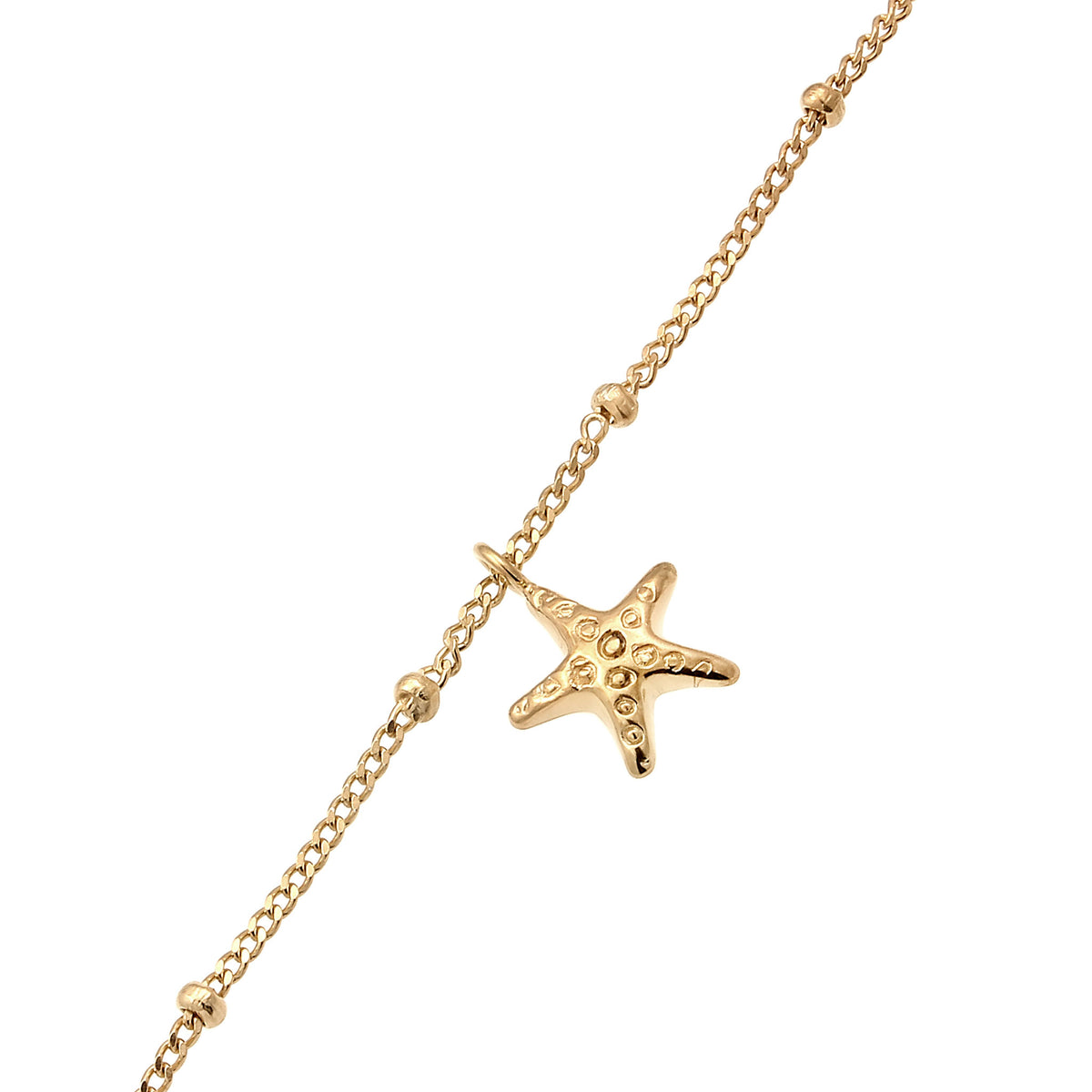 Gold - Elli | Halskette Seestern Anhänger | 925 Sterling Silber vergoldet