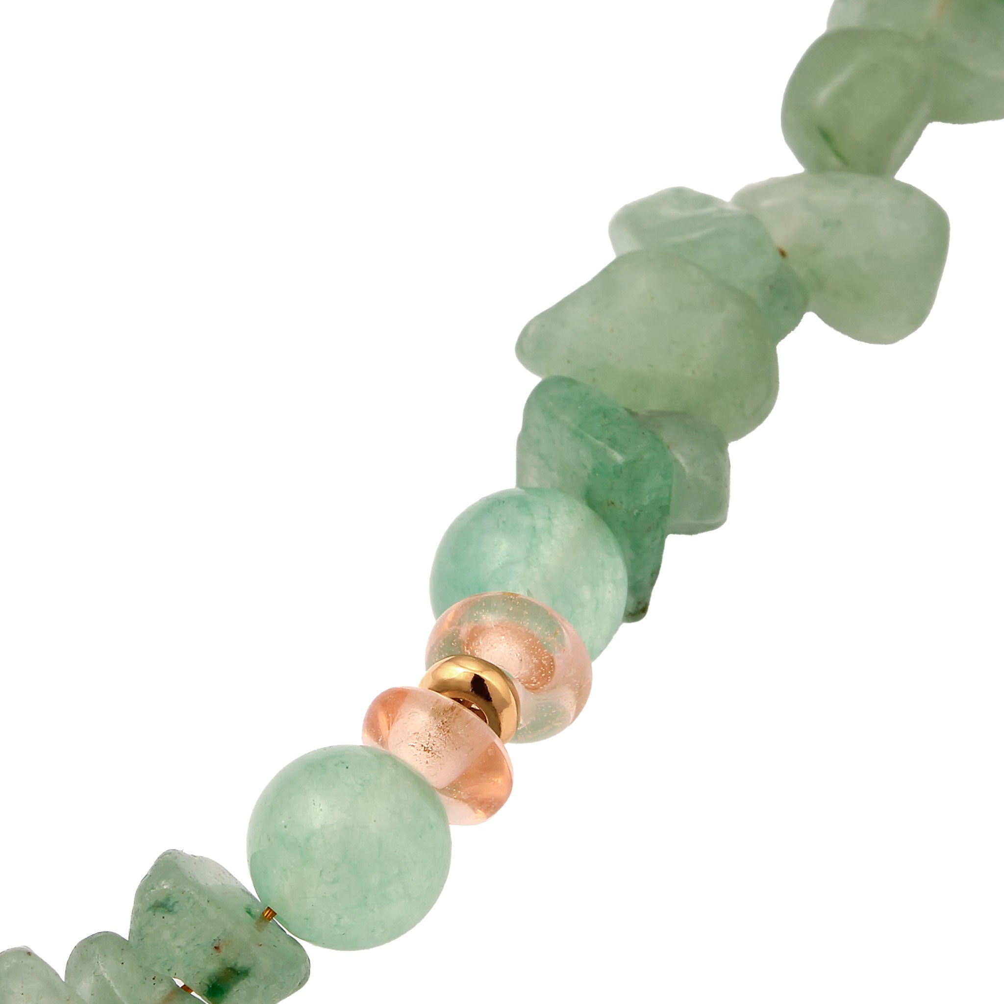 Grün - Elli | Schmuckzubehör | Aventurin (Grün) & Eis-Kristall (Weiß) | 925 Sterling Silber vergoldet