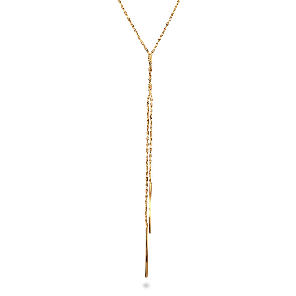 Gold - Elli PREMIUM | Y-Halskette Twisted | 925 Sterling Silber vergoldet