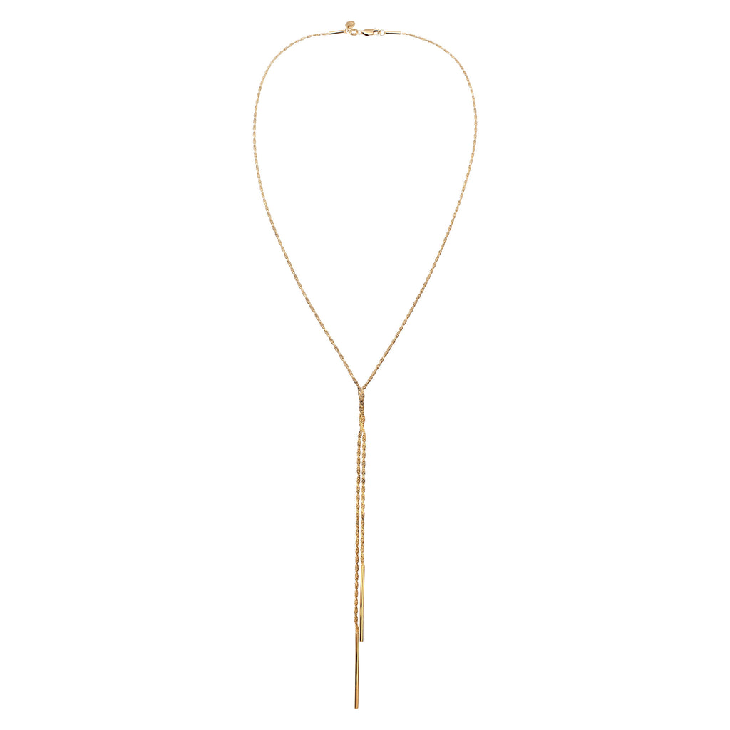 Gold - Elli PREMIUM | Y-Halskette Twisted | 925 Sterling Silber vergoldet