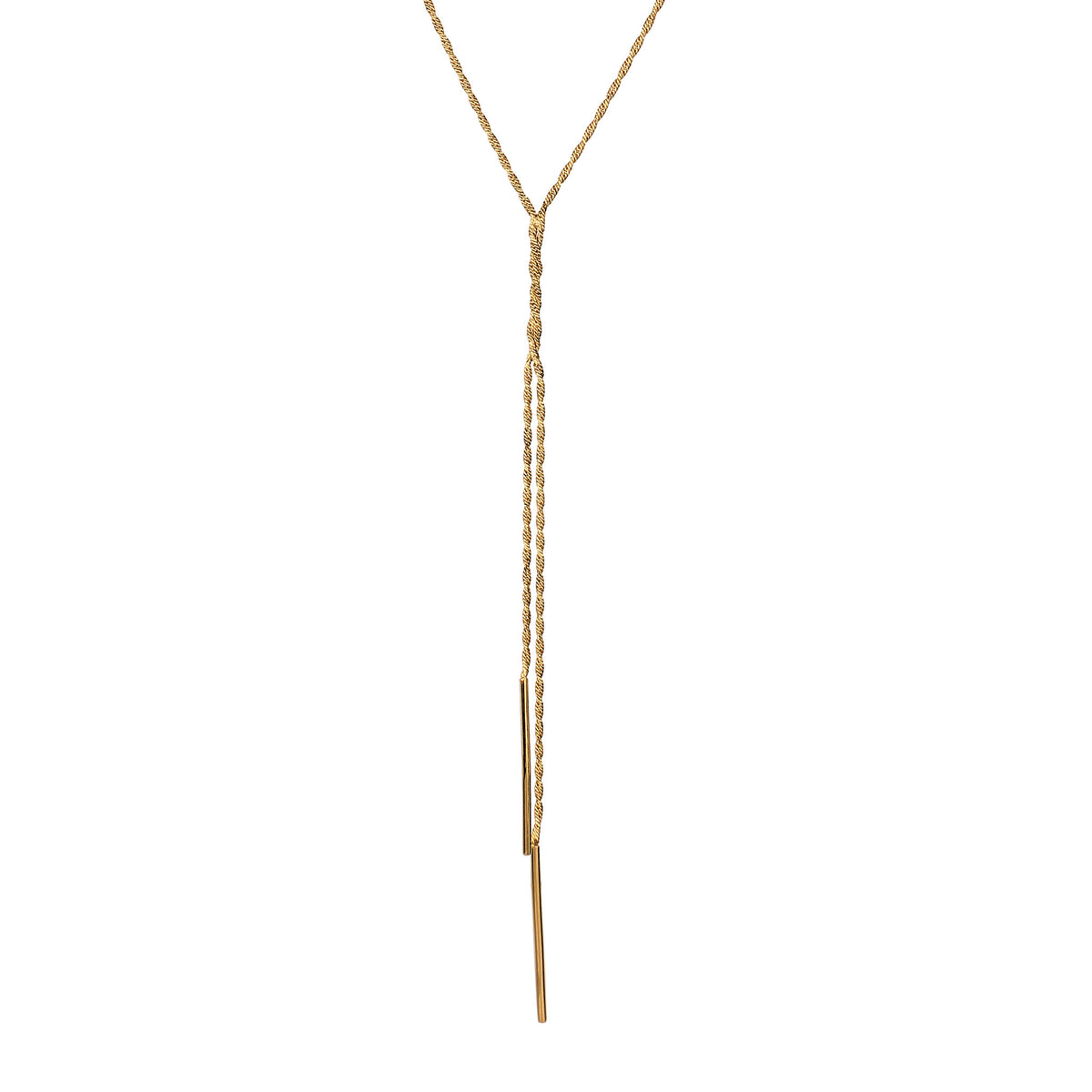 Gold - Elli PREMIUM | Y-Halskette Twisted | 925 Sterling Silber vergoldet