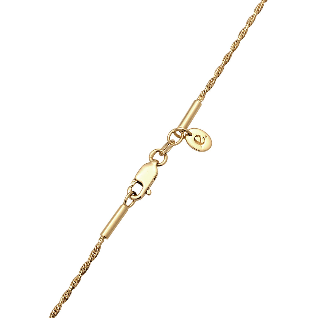 Gold - Elli PREMIUM | Y-Halskette Twisted | 925 Sterling Silber vergoldet