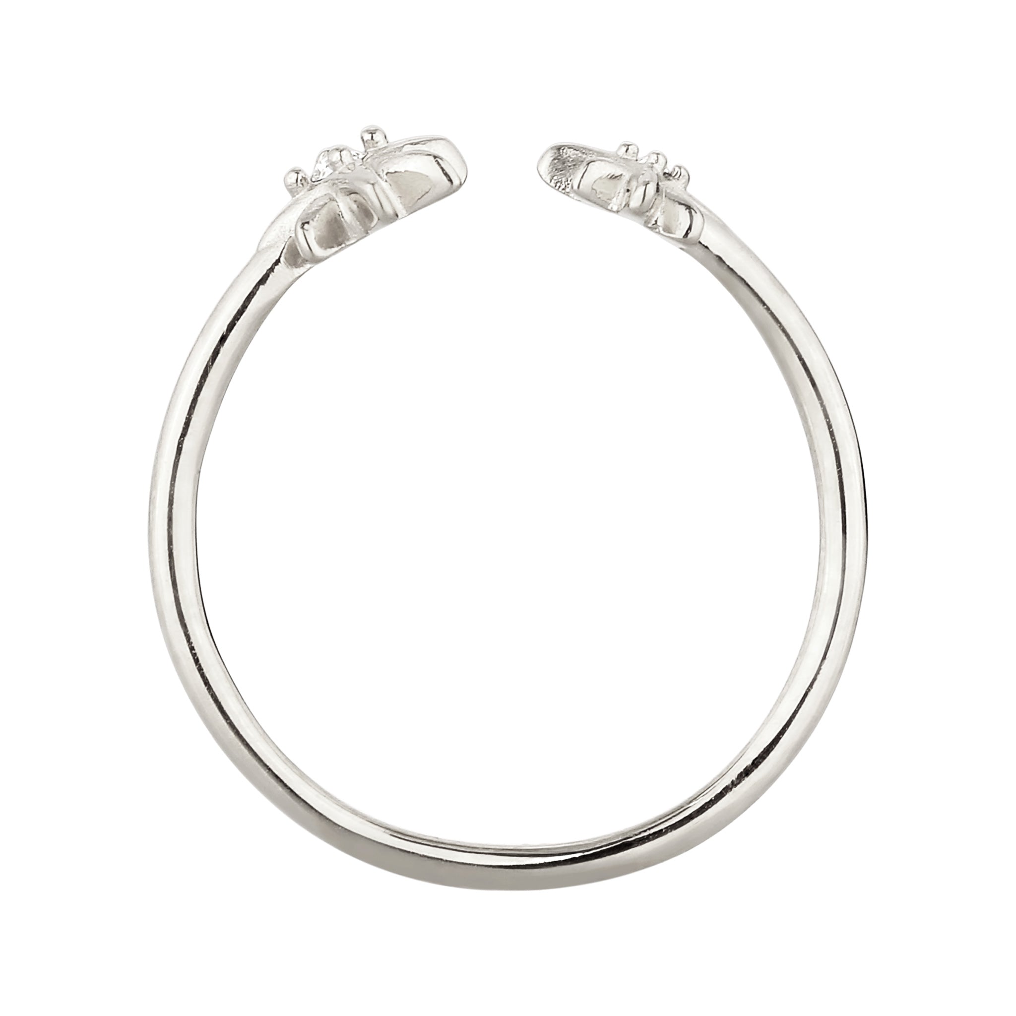 Silber - Elli | Ring Offen Stern | Mit Kristallen von Swarovski® (Weiß) | 925 Sterling Silber