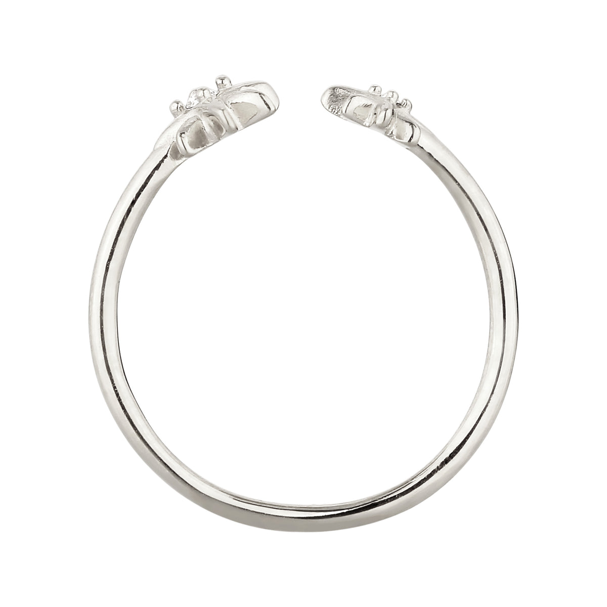 Silber - Elli | Ring Offen Stern | Mit Kristallen von Swarovski® (Weiß) | 925 Sterling Silber