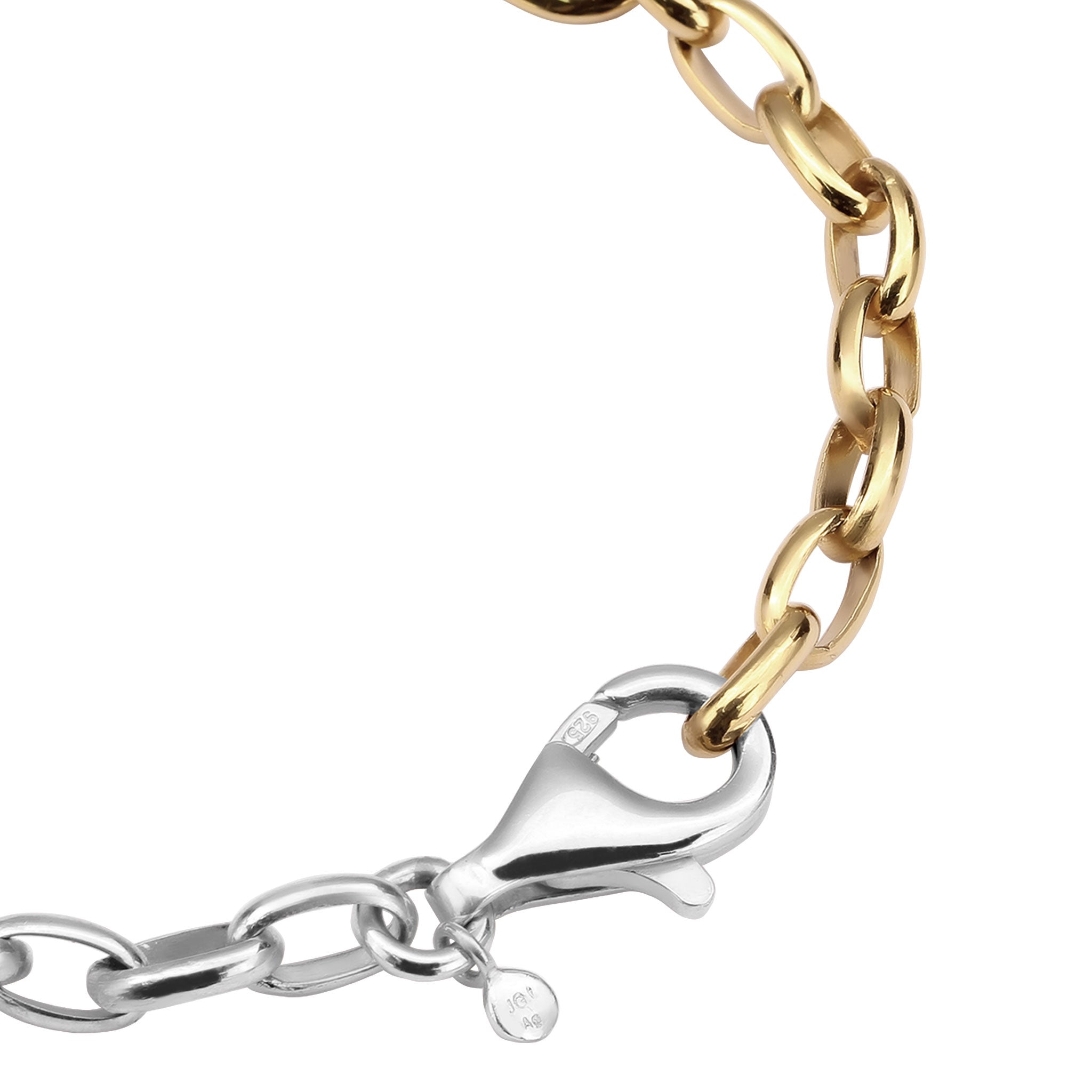 Zweifarbig - Elli | Glieder-Armband Bicolor | Mit Kristallen von Swarovski® (Weiß) | 925 Sterling Silber