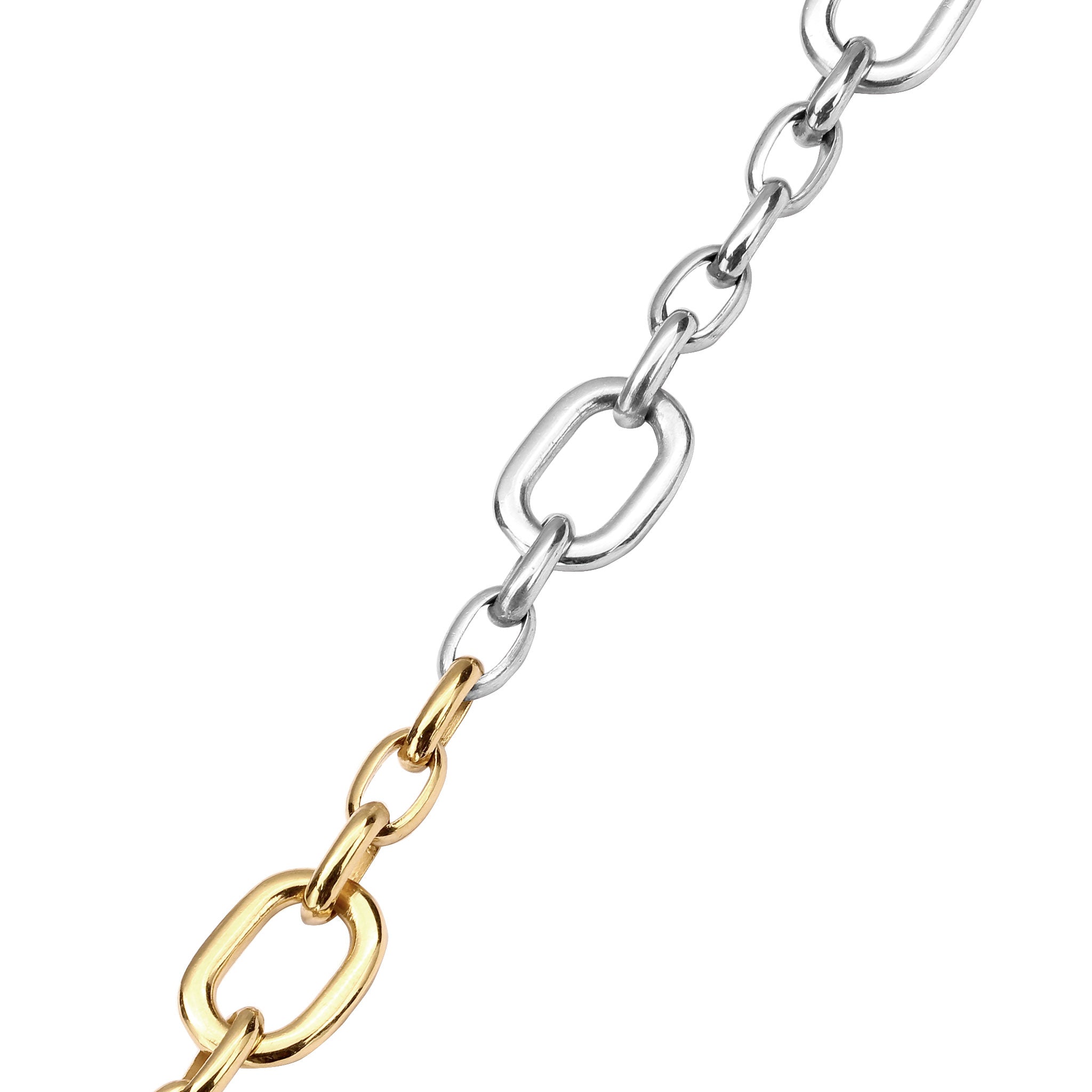 Zweifarbig - Elli | Glieder-Armband Bicolor | Mit Kristallen von Swarovski® (Weiß) | 925 Sterling Silber