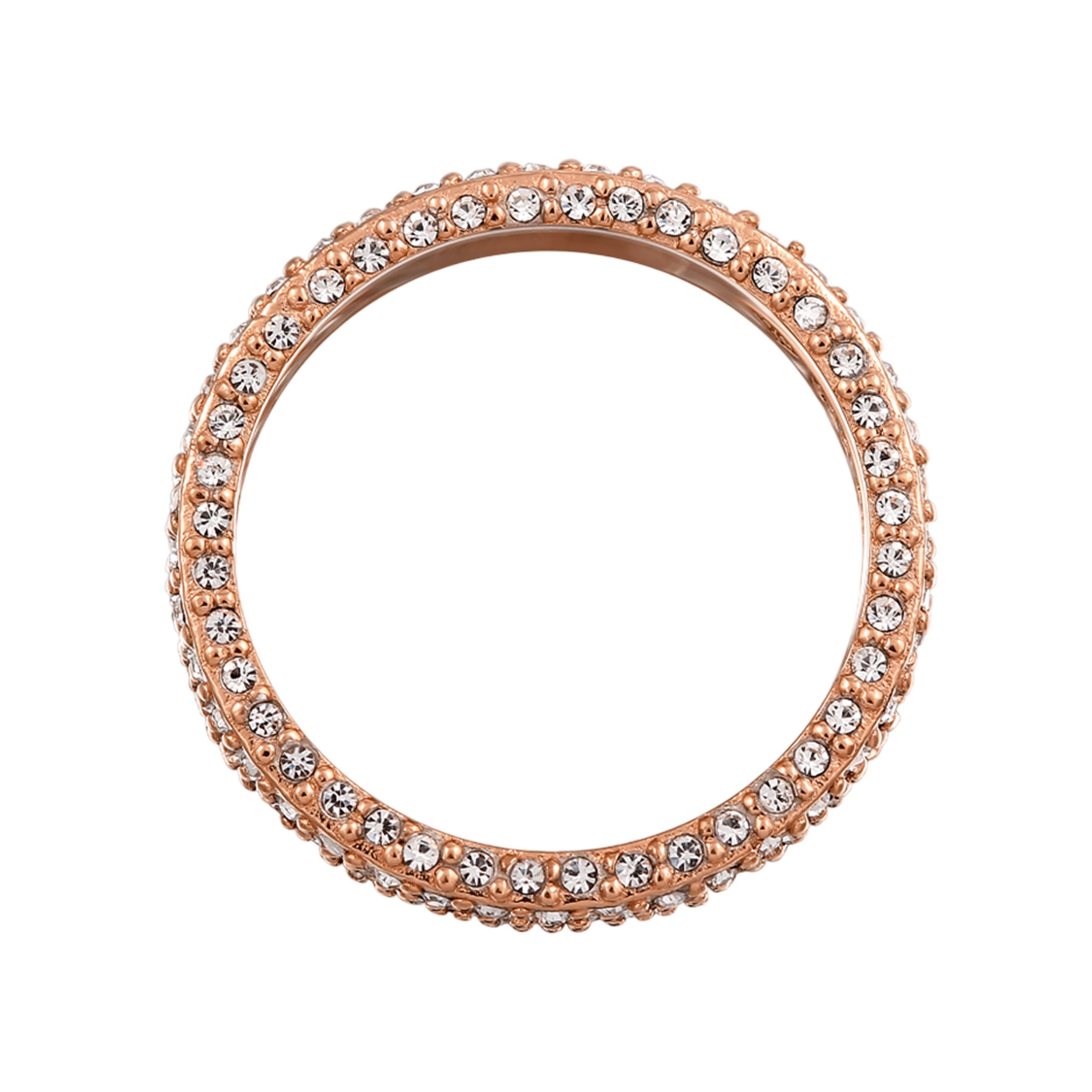 Roségold - Elli | Bandring Memoire | Mit Kristallen von Swarovski® (Weiß) | 925 Sterling Silber rose-vergoldet