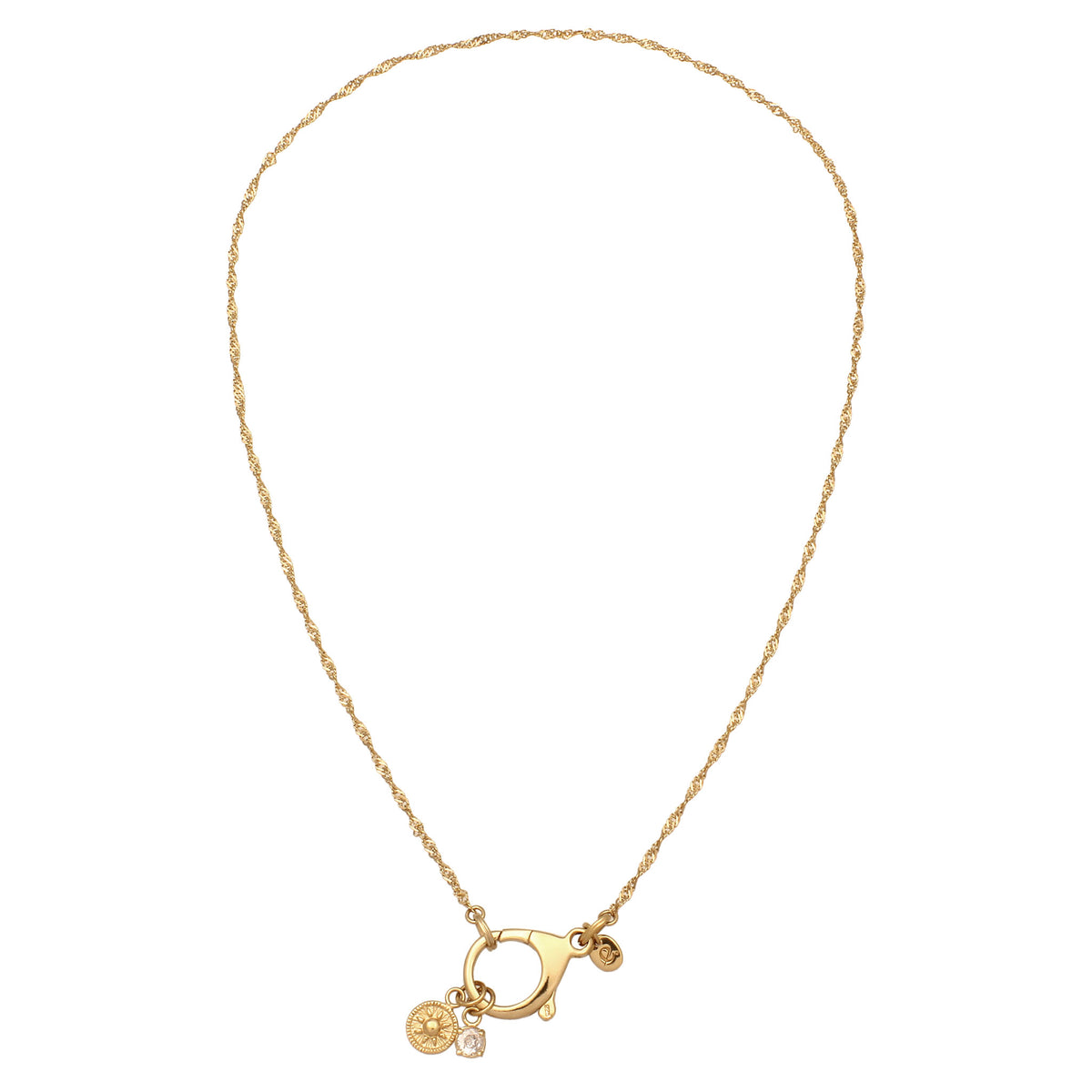Gold - Elli PREMIUM | Halskette Sonne | Zirkonia (Weiß) | 925 Sterling Silber vergoldet