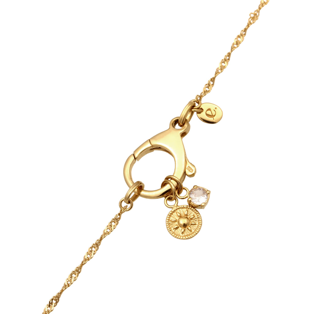 Gold - Elli PREMIUM | Halskette Sonne | Zirkonia (Weiß) | 925 Sterling Silber vergoldet