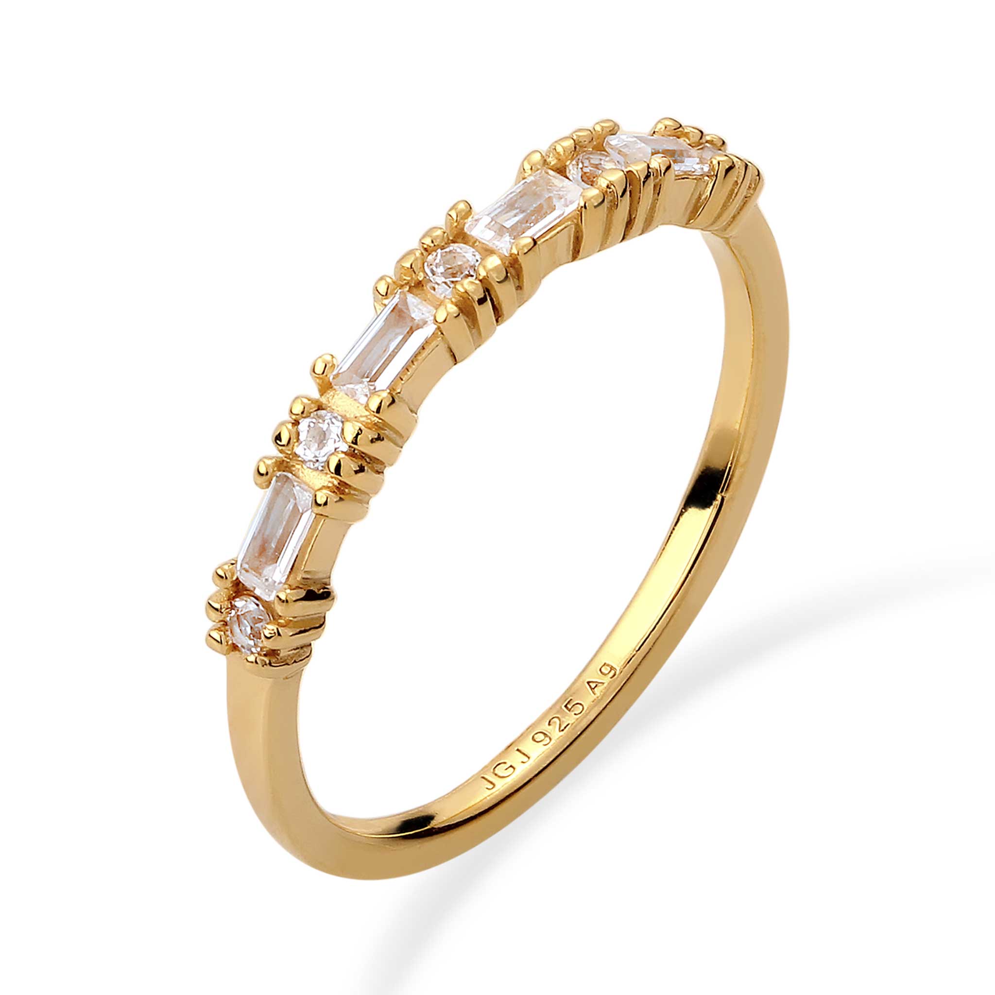 Gold - Elli PREMIUM | Ring | Topas (Weiß) | 925 Sterling Silber vergoldet