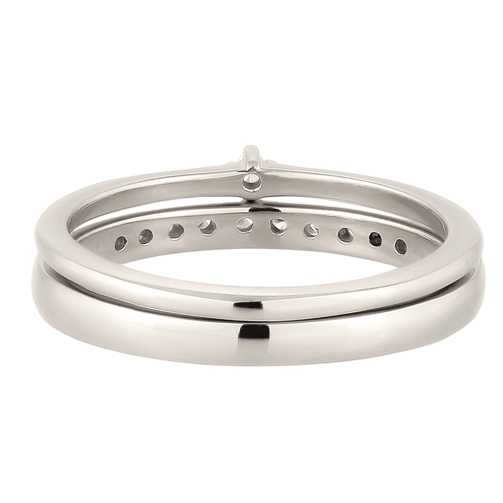 Silber - Elli DIAMONDS | Ringset | Laborgezüchtete Diamanten (Weiß, 0.015 ct) | 925 Sterling Silber