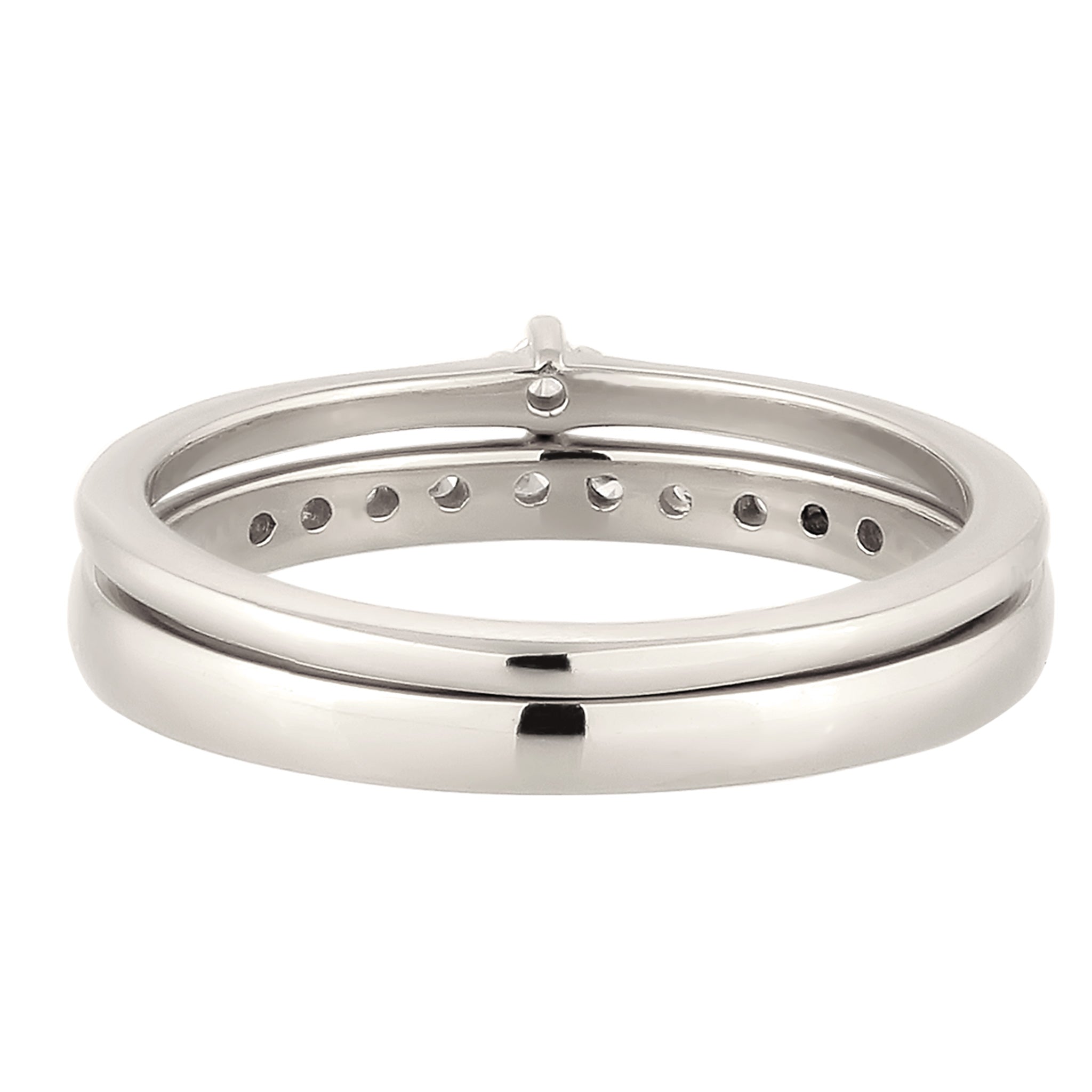 Silber - Elli DIAMONDS | Ringset | Laborgezüchtete Diamanten (Weiß, 0.015 ct) | 925 Sterling Silber