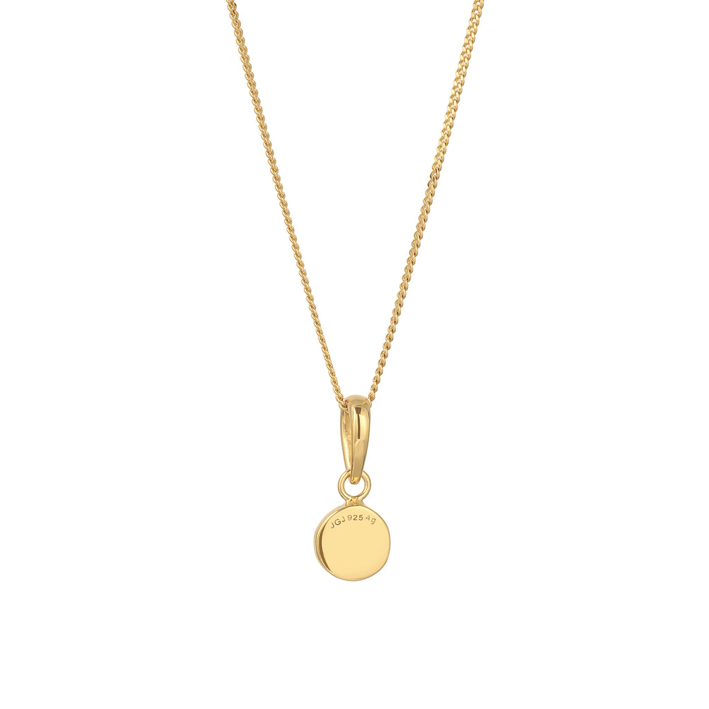Gold - Elli | Halskette Solitär | Sonnenstein (Orange) | 925 Sterling Silber vergoldet