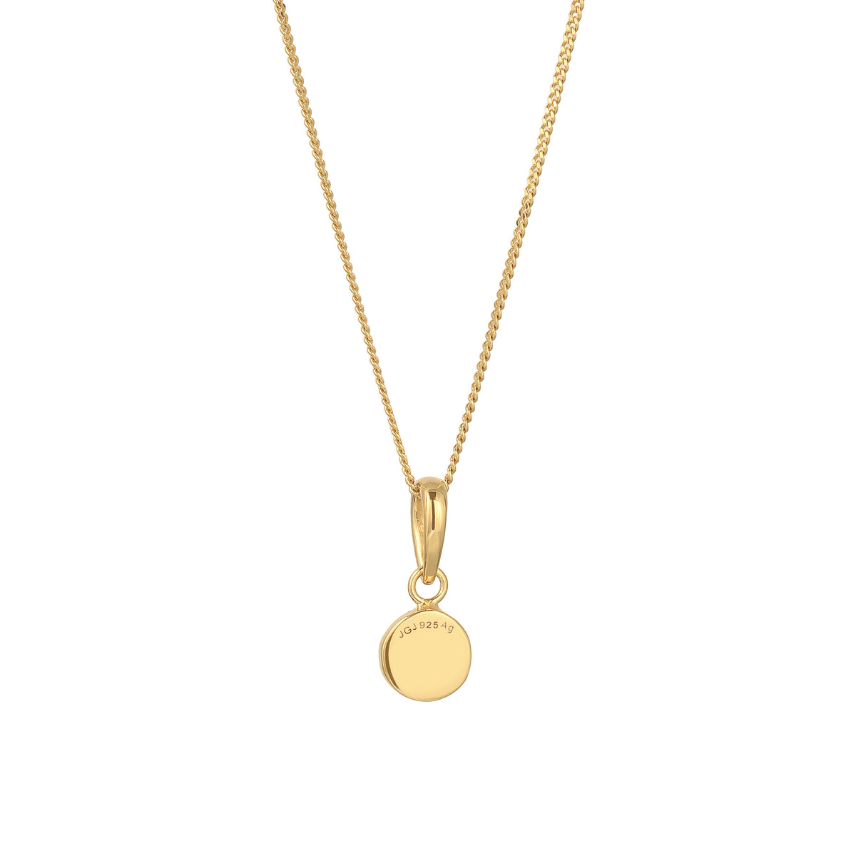 Gold - Elli | Halskette Solitär | Sonnenstein (Orange) | 925 Sterling Silber vergoldet