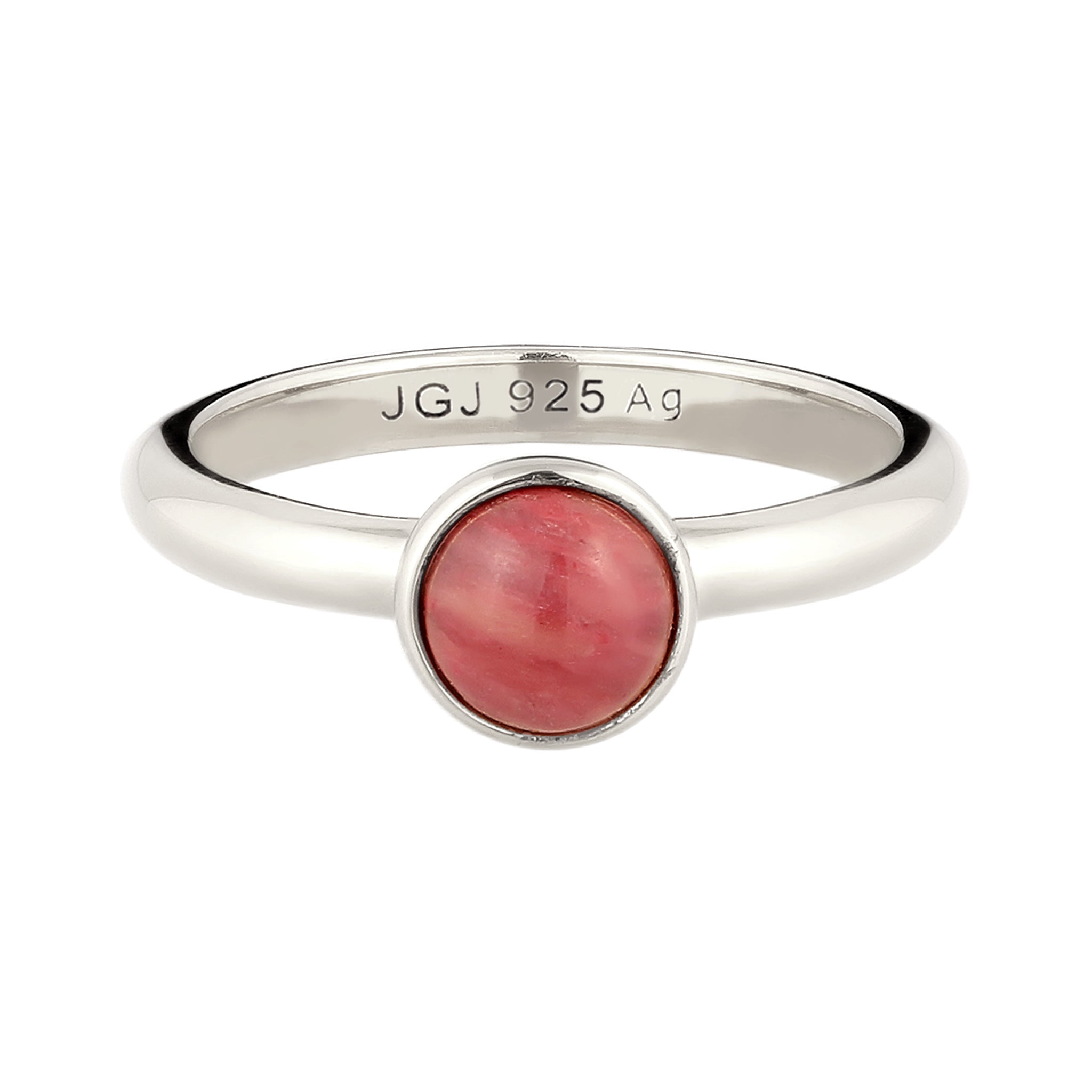 Silber - Elli | Solitär-Ring | Achat (Rot) | 925 Sterling Silber