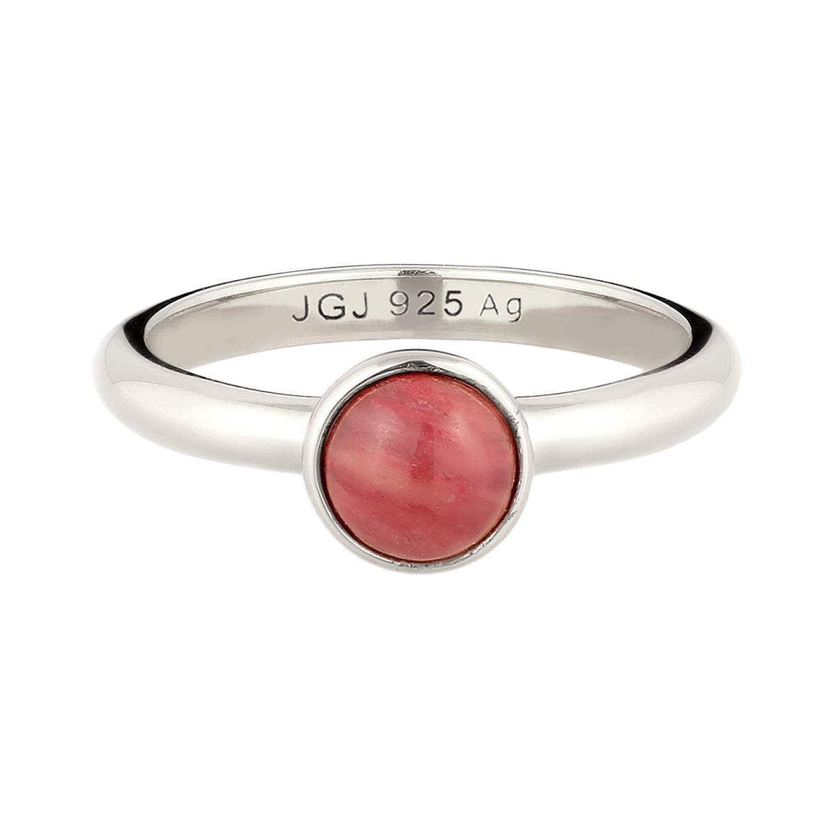 Silber - Elli | Solitär-Ring | Achat (Rot) | 925 Sterling Silber