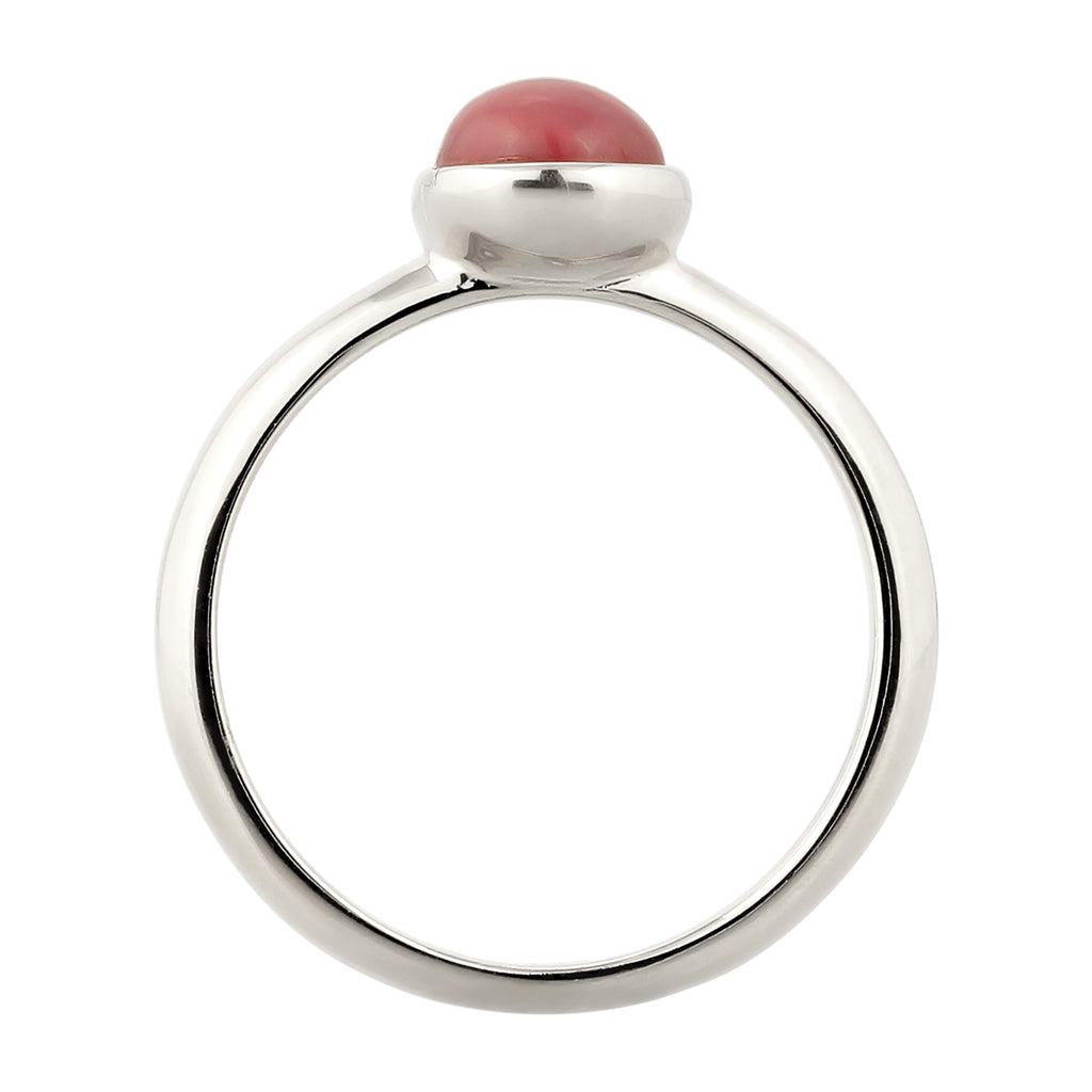 Silber - Elli | Solitär-Ring | Achat (Rot) | 925 Sterling Silber