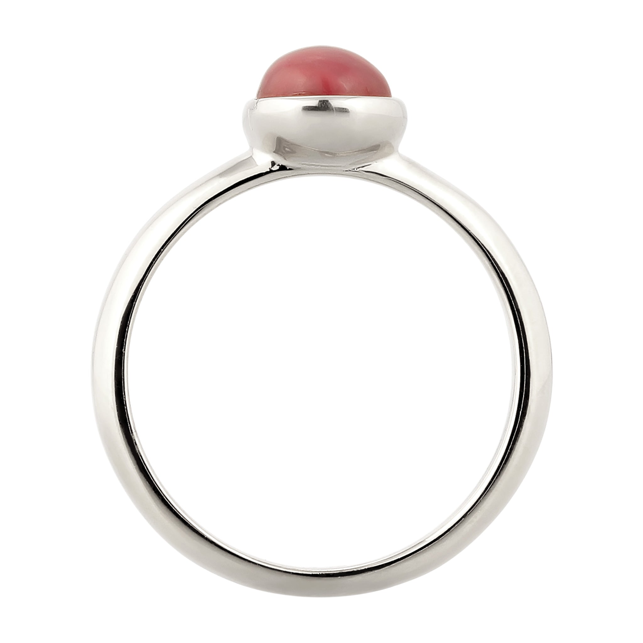 Silber - Elli | Solitär-Ring | Achat (Rot) | 925 Sterling Silber