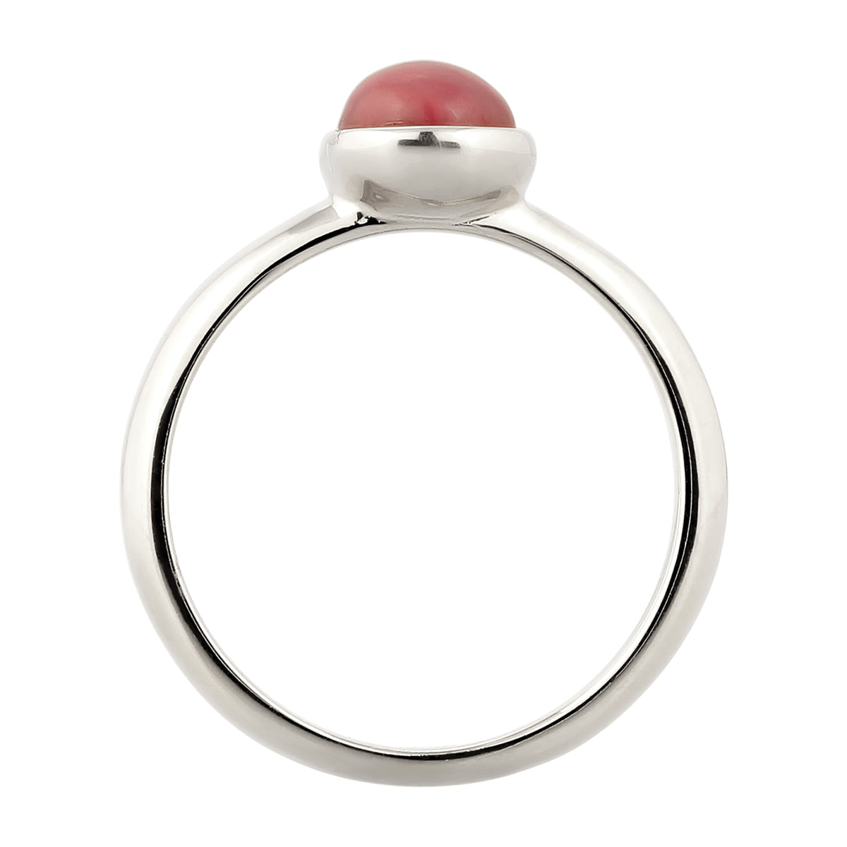 Silber - Elli | Solitär-Ring | Achat (Rot) | 925 Sterling Silber