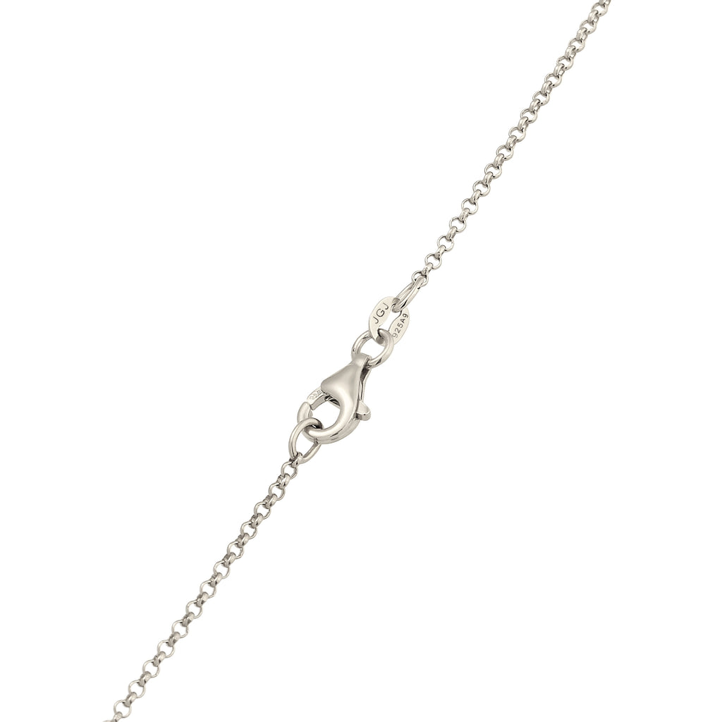Silber - Elli | Y-Halskette Halbmond | Mondstein (Regenbogen & Weiß) | 925 Sterling Silber