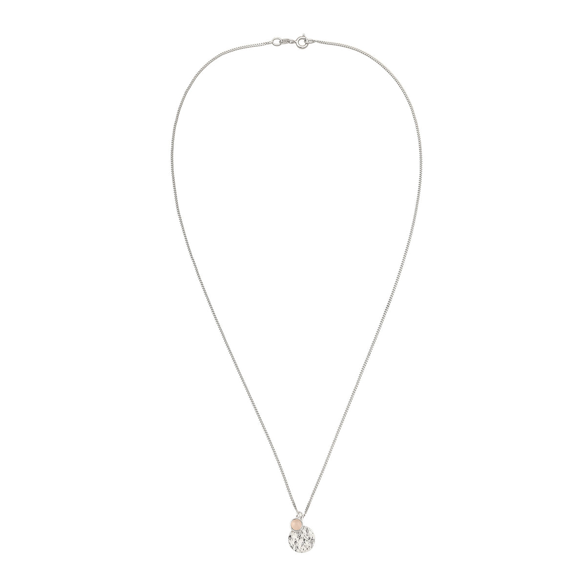 Silber - Elli | Halskette Plättchen | Opal Pink | 925 Sterling Silber